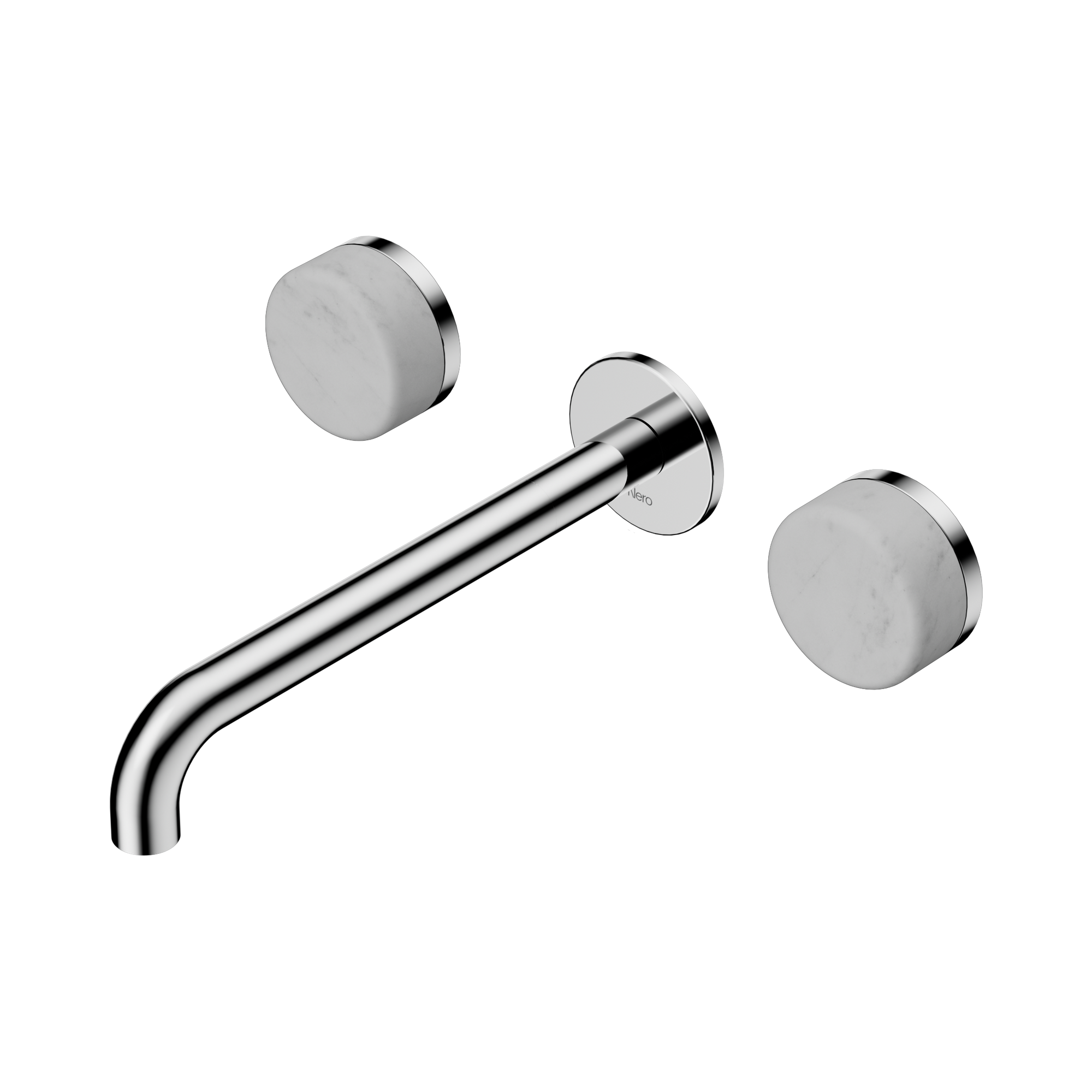 Nero Serenity Wall Basin Set 220mm Spout With Carrara Handle, Chrome