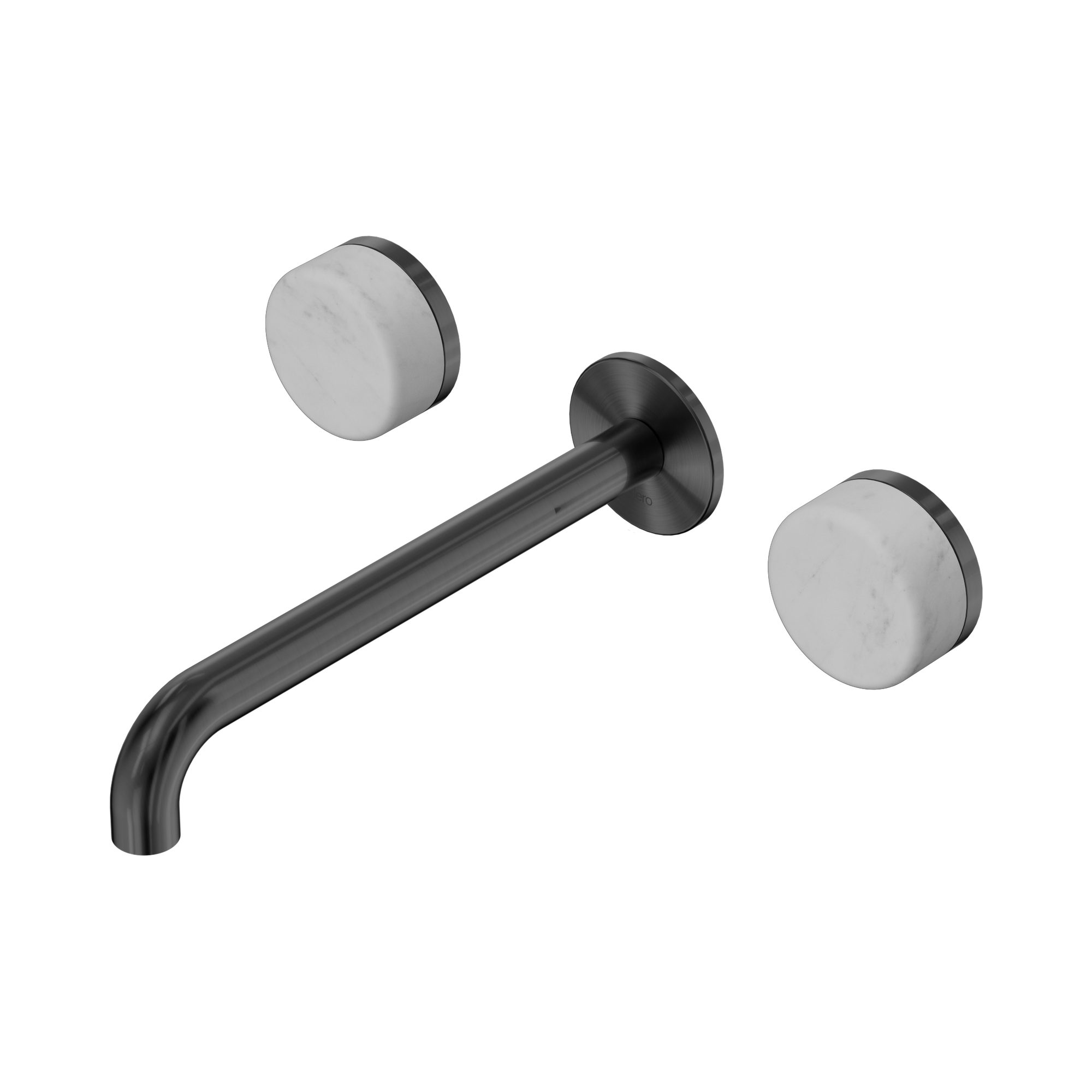 Nero Serenity Wall Basin Set 220mm Spout With Carrara Handle, Gun Metal