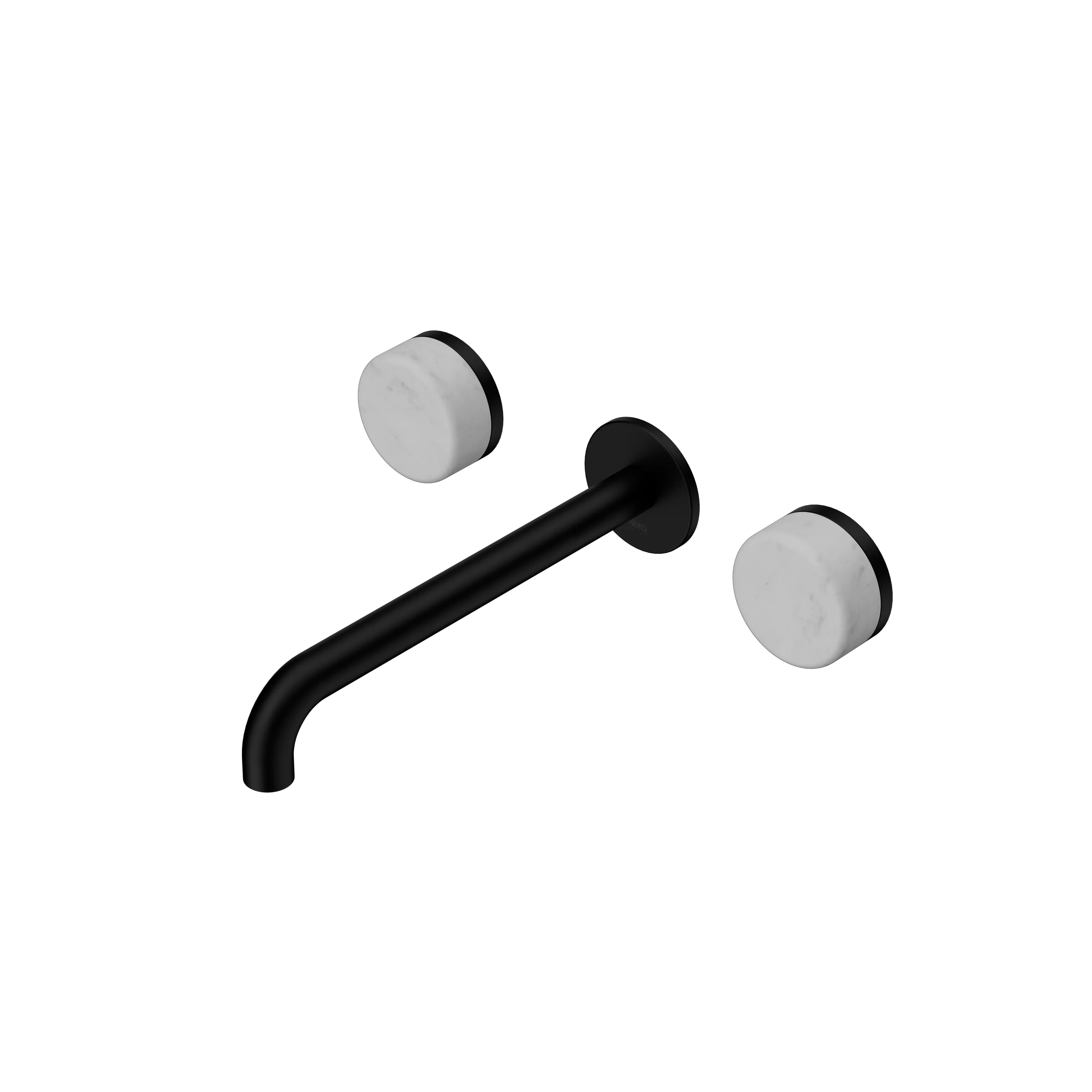 Nero Serenity Wall Basin Set 220mm Spout With Carrara Handle