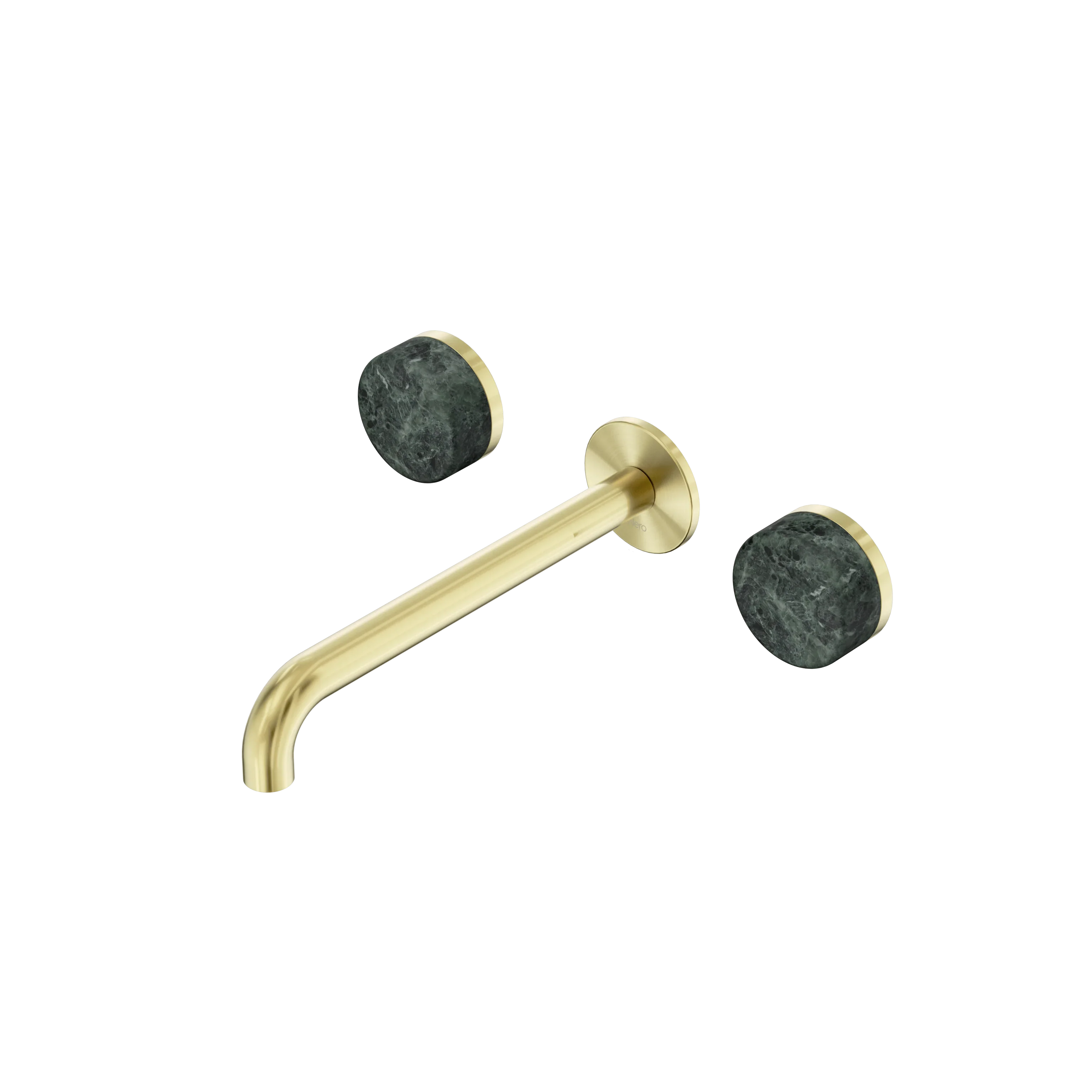 Nero Serenity Wall Basin Set  Spout With Verde Alpi Handle