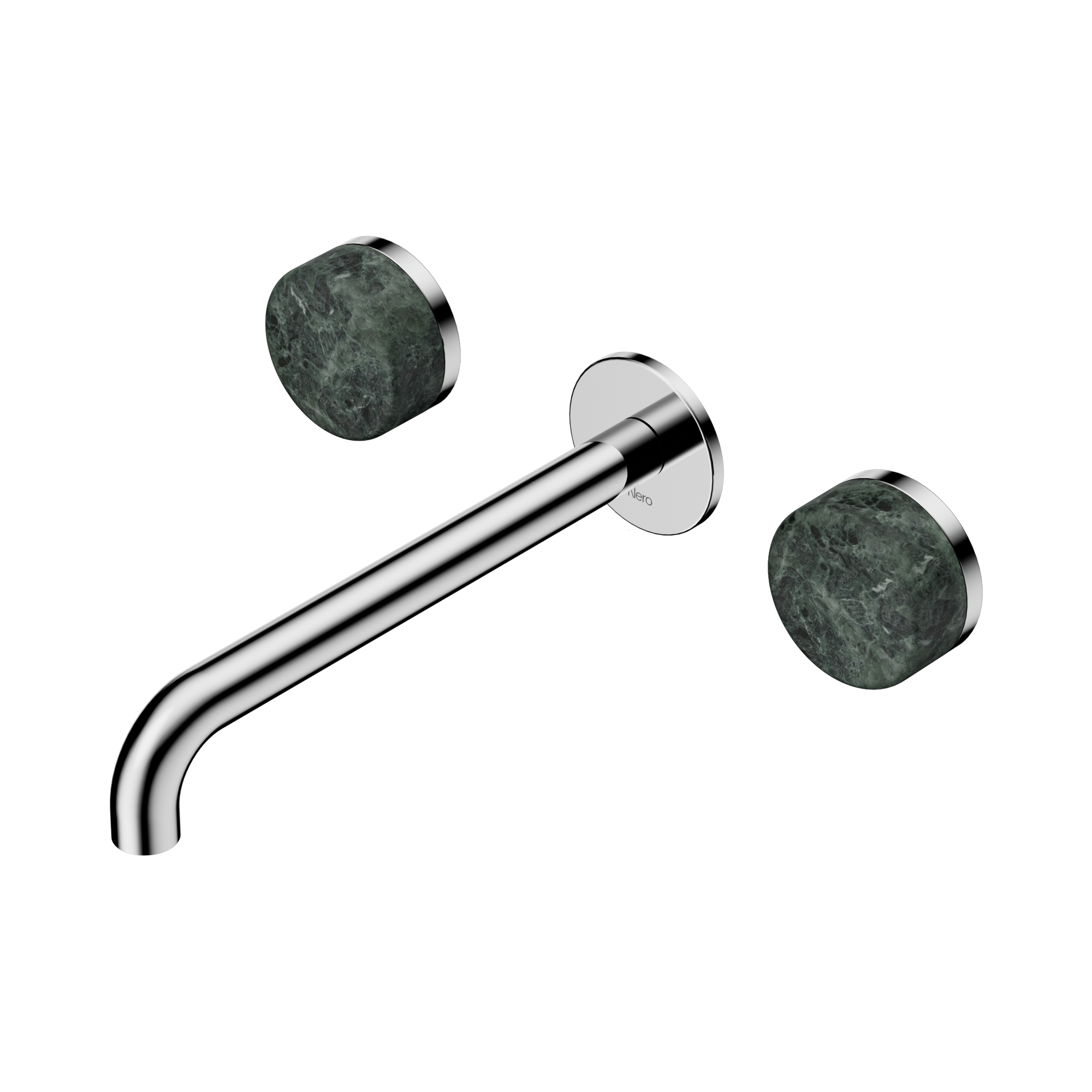Nero Serenity Wall Basin Set 220mm Spout With Verde Alpi Handle, Chrome