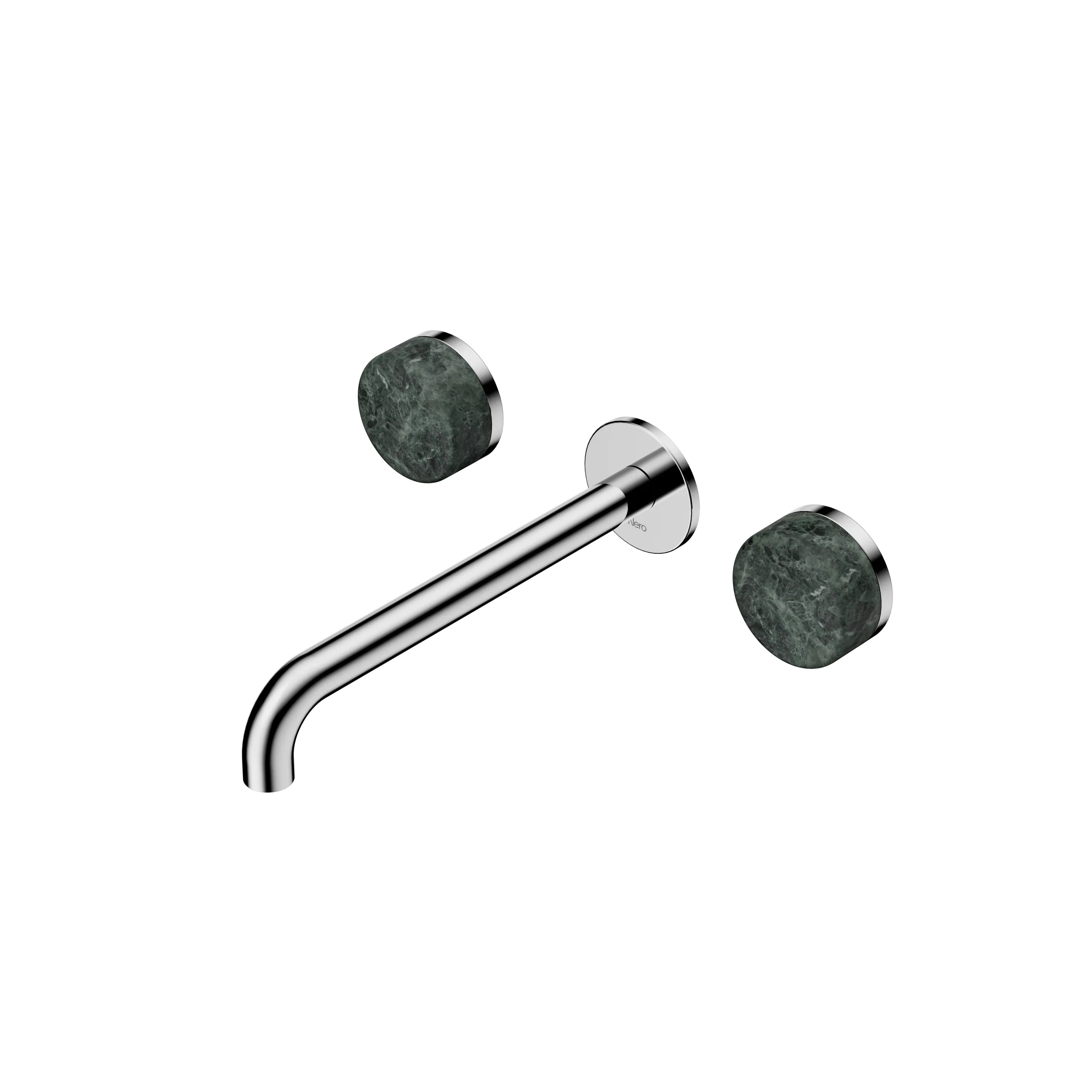 Nero Serenity Wall Basin Set  Spout With Verde Alpi Handle