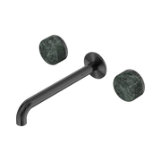 Nero Serenity Wall Basin Set 220mm Spout With Verde Alpi Handle, Gun Metal