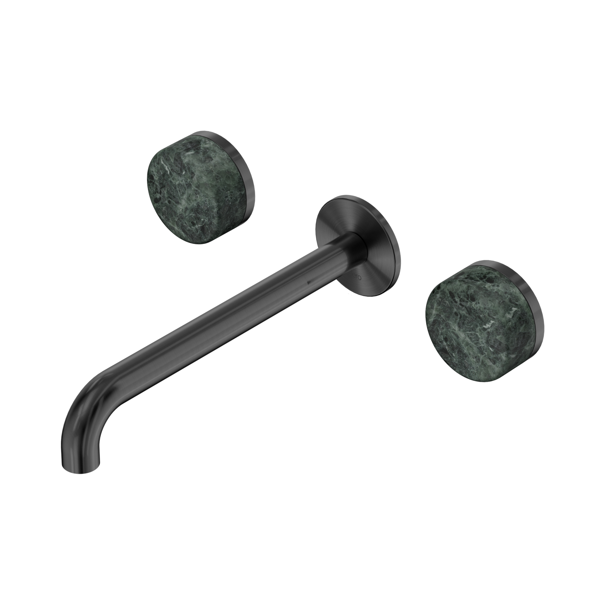 Nero Serenity Wall Basin Set 220mm Spout With Verde Alpi Handle, Gun Metal