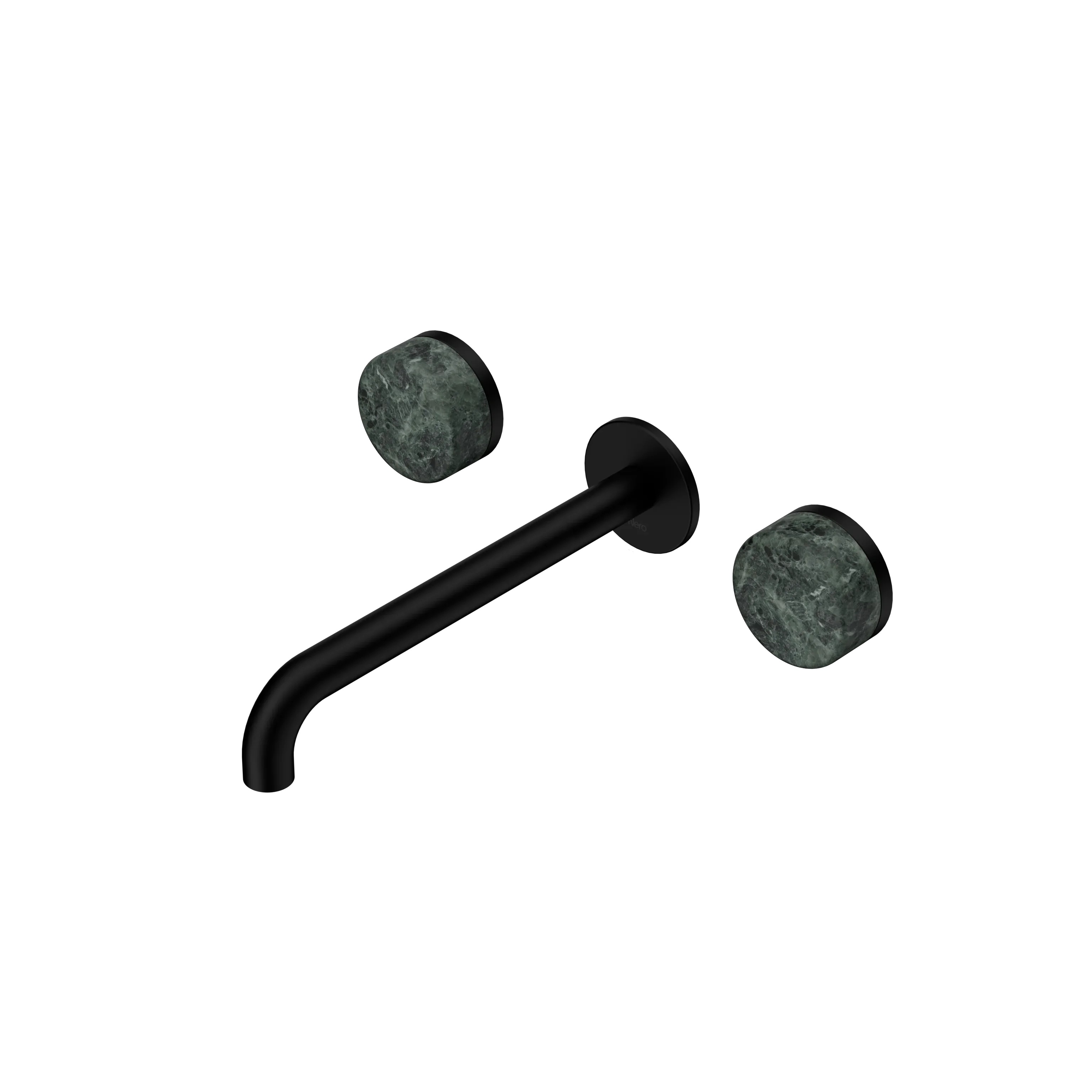 Nero Serenity Wall Basin Set  Spout With Verde Alpi Handle