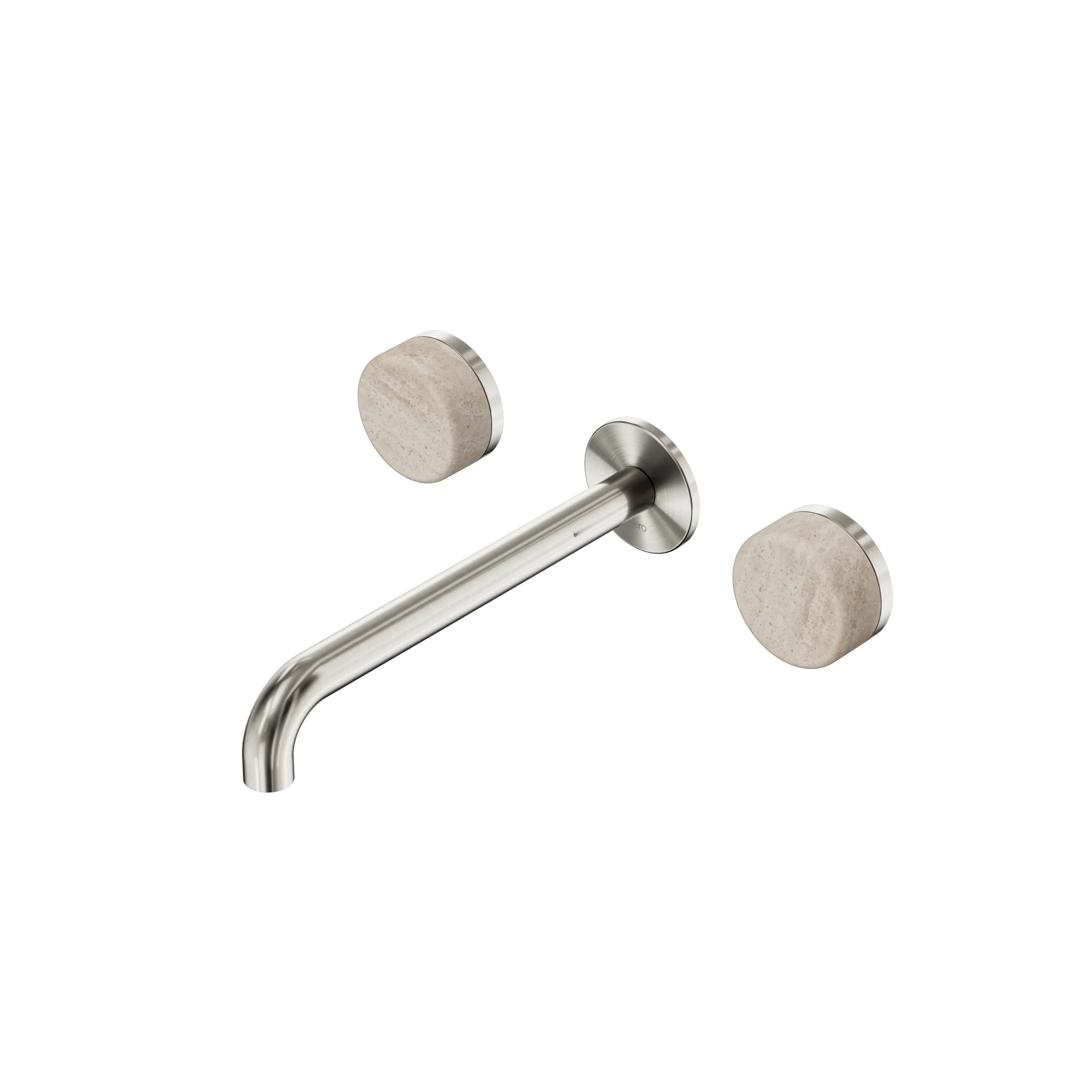 Nero Serenity Wall Basin Set Spout With Rome Travertine Handle