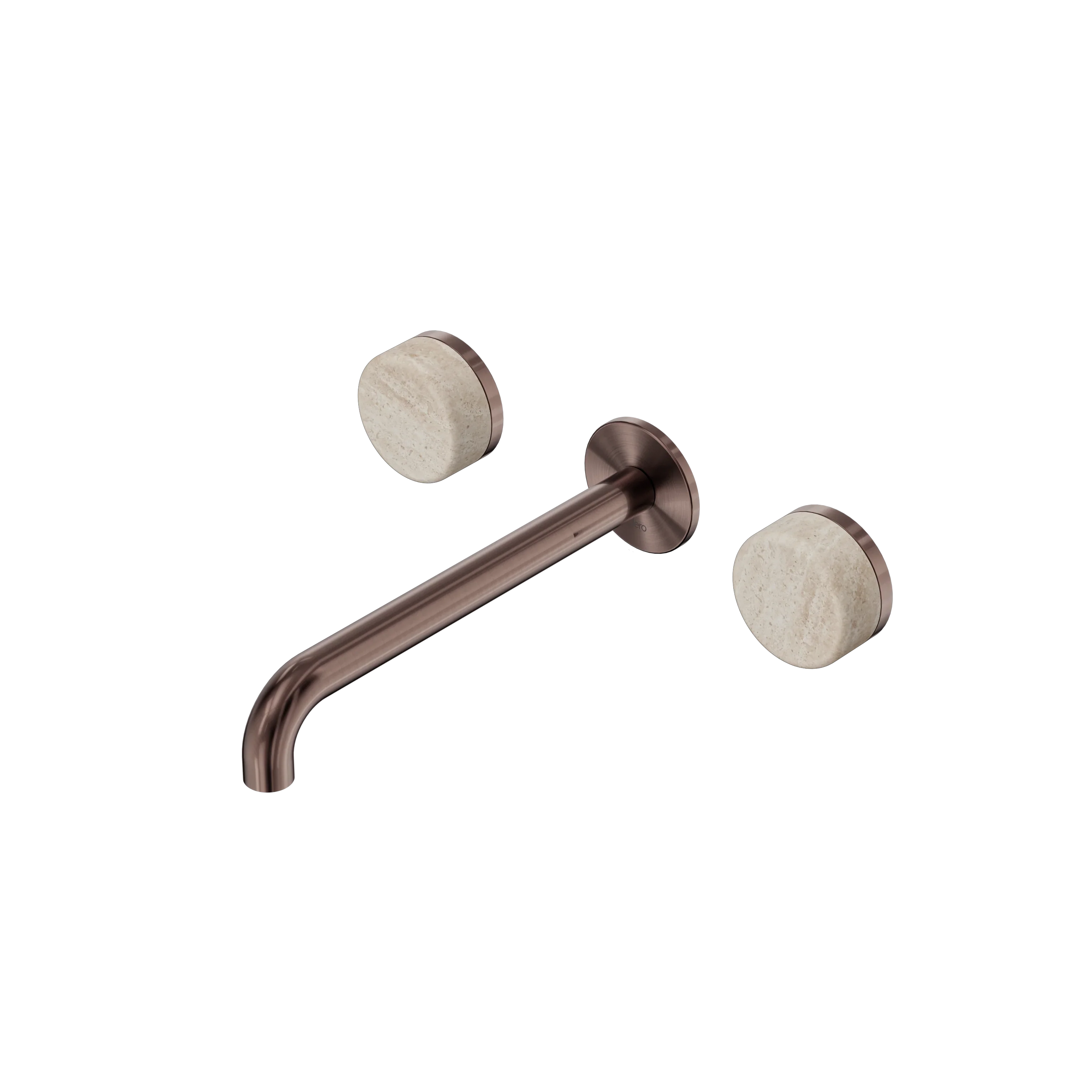 Nero Serenity Wall Basin Set Spout With Rome Travertine Handle