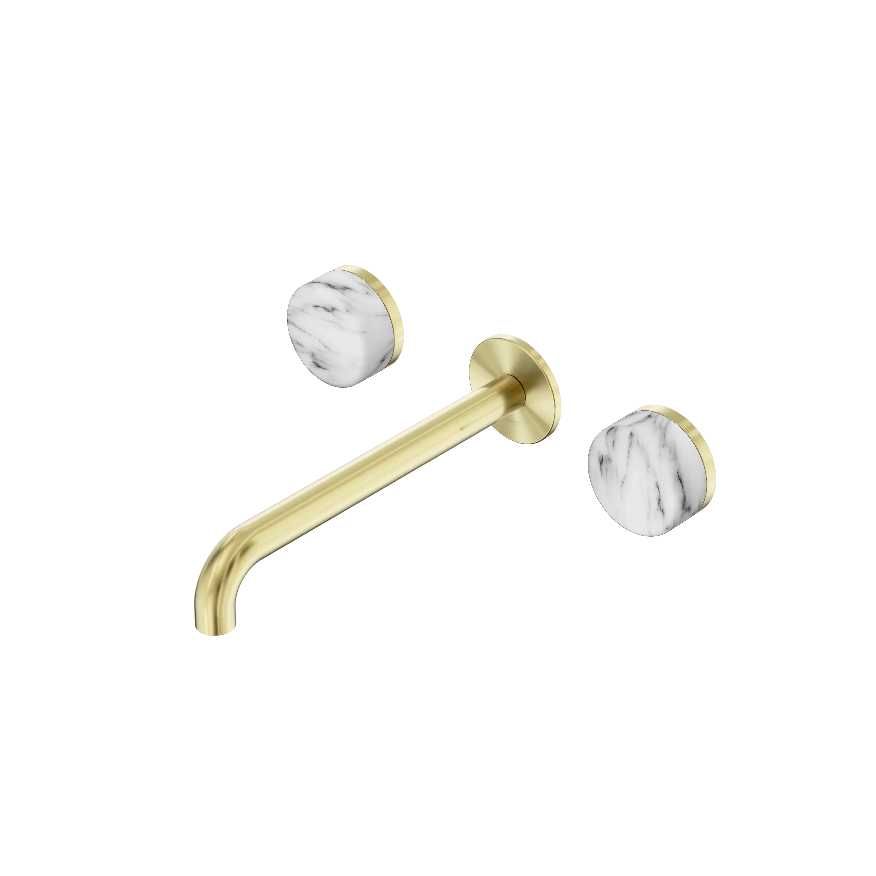 Nero Serenity Wall Basin Set  Spout With Arabescato Corchia Handle