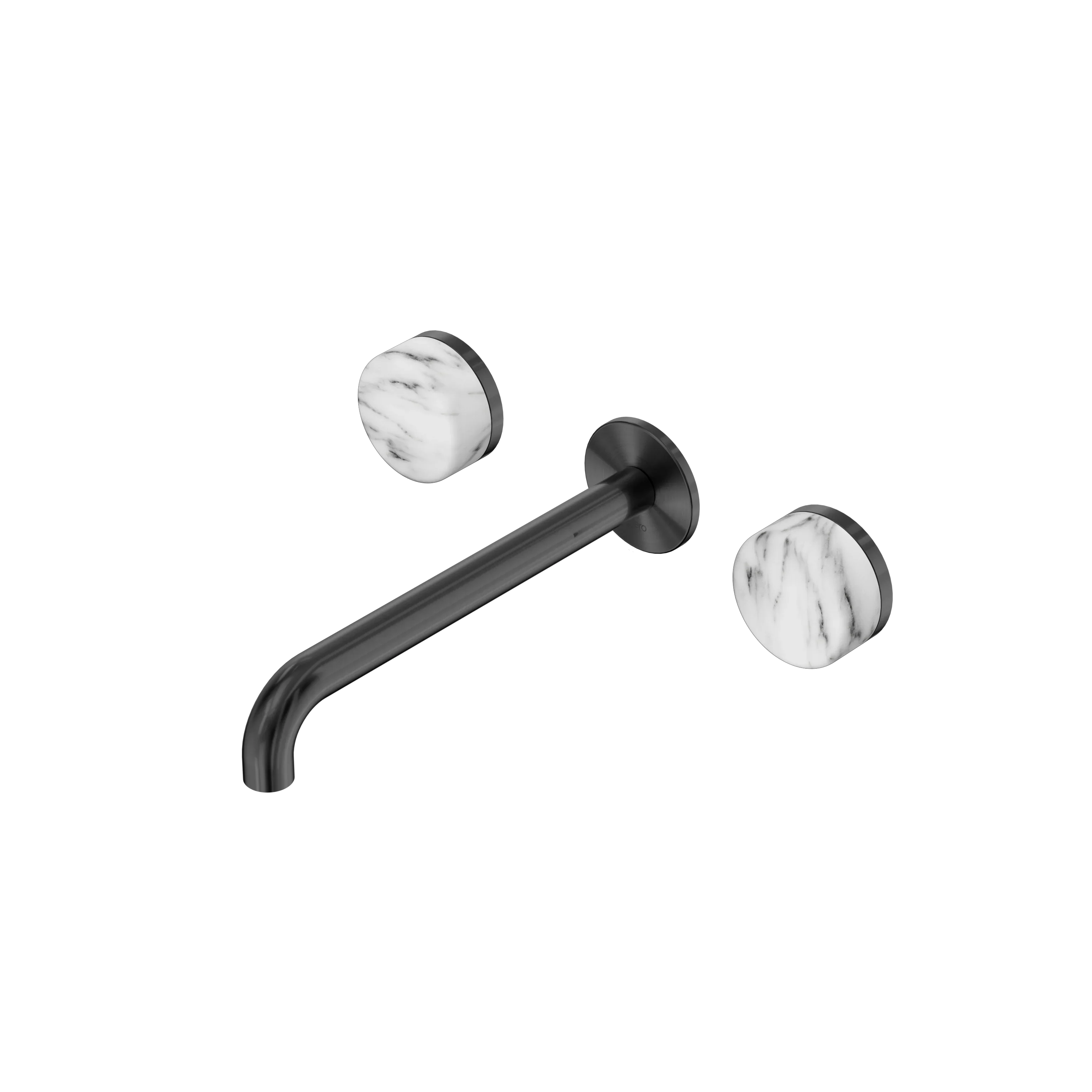 Nero Serenity Wall Basin Set  Spout With Arabescato Corchia Handle