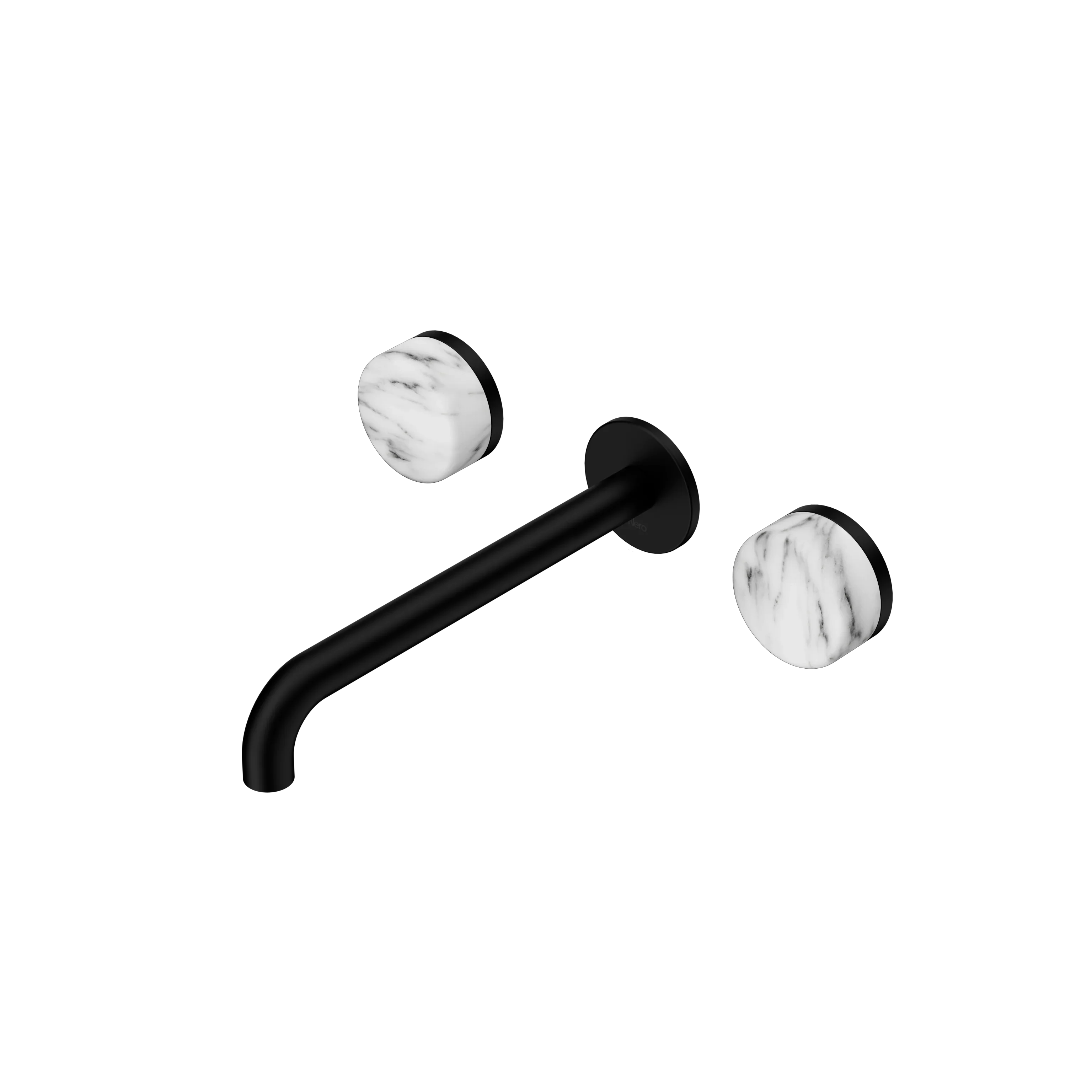 Nero Serenity Wall Basin Set  Spout With Arabescato Corchia Handle