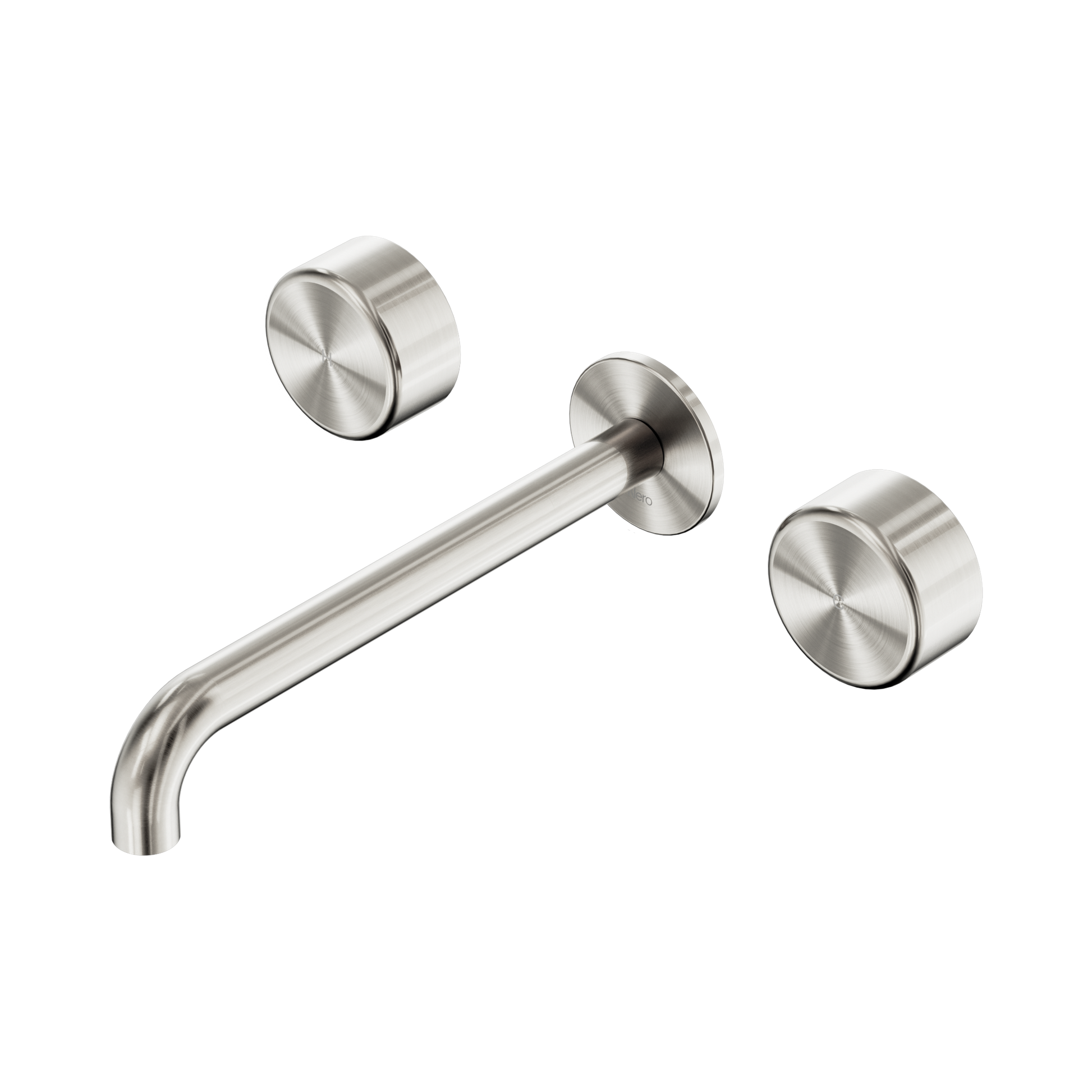 Nero Serenity Wall Basin Set 220mm Spout With Metal Handle, Brushed Nickel