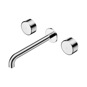 Nero Serenity Wall Basin Set 220mm Spout With Metal Handle, Chrome