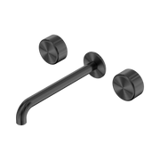 Nero Serenity Wall Basin Set 220mm Spout With Metal Handle, Gun Metal