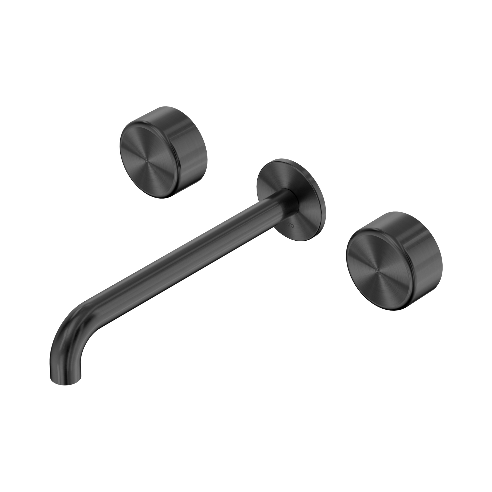 Nero Serenity Wall Basin Set 220mm Spout With Metal Handle, Gun Metal