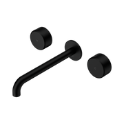 Nero Serenity Wall Basin Set 220mm Spout With Metal Handle, Matte Black