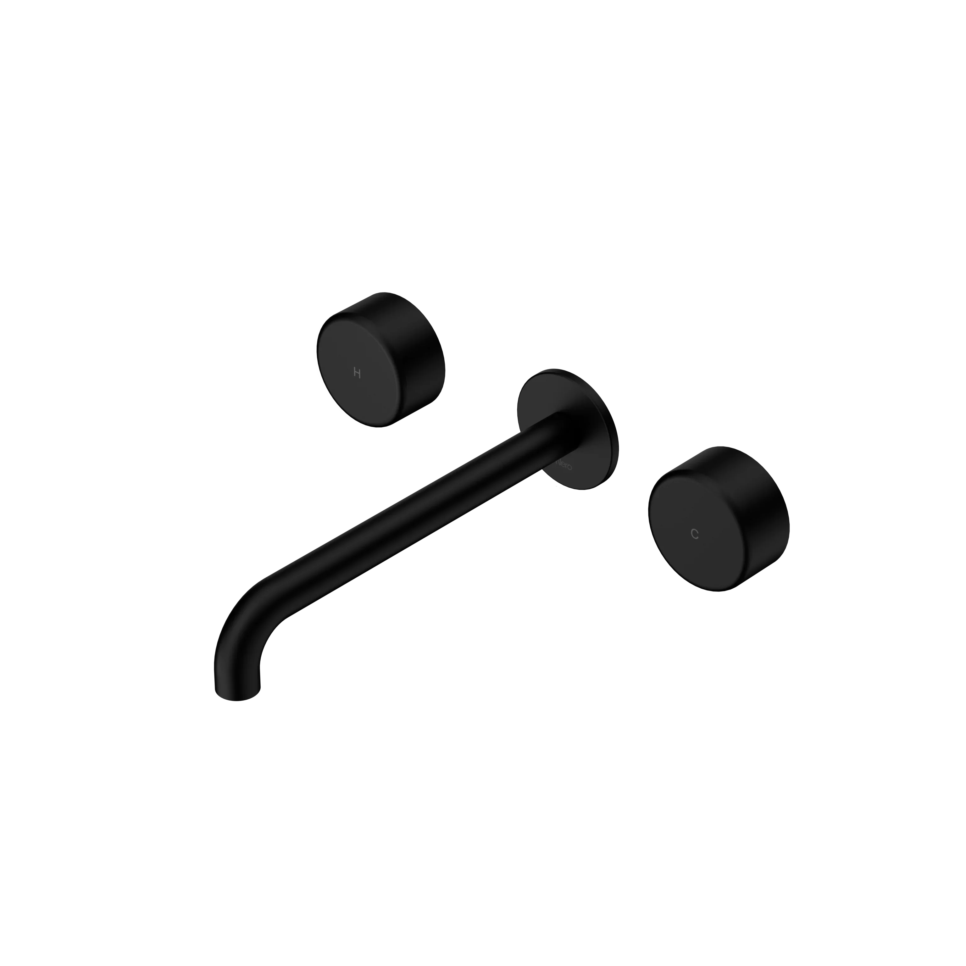 Nero Serenity Wall Basin Set 160mm Spout With Metal Handle