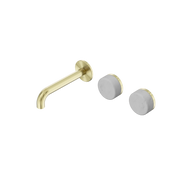 Nero Serenity Wall Basin Set 160mm Offset Spout With Carrara Handle