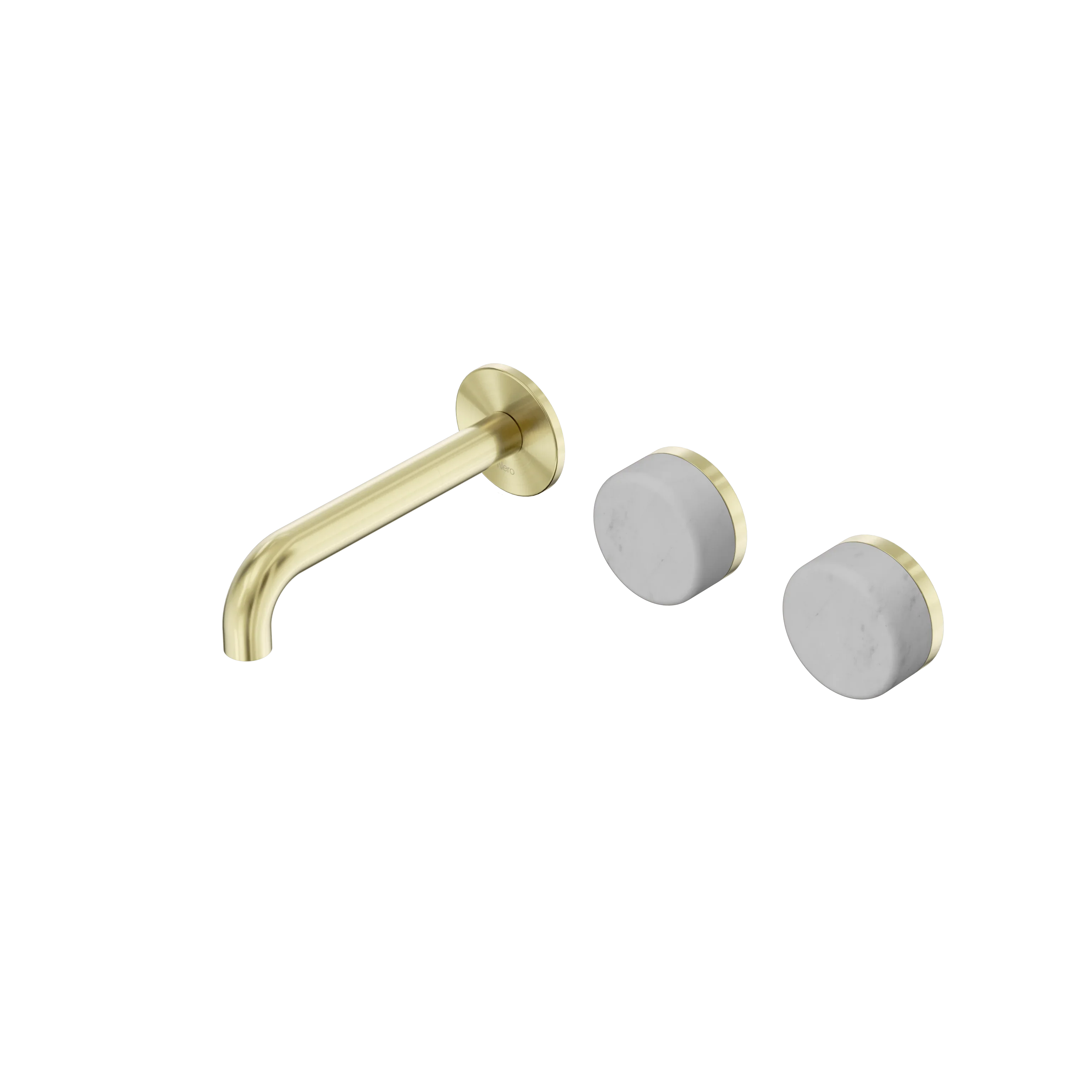 Nero Serenity Wall Basin Set 160mm Offset Spout With Carrara Handle