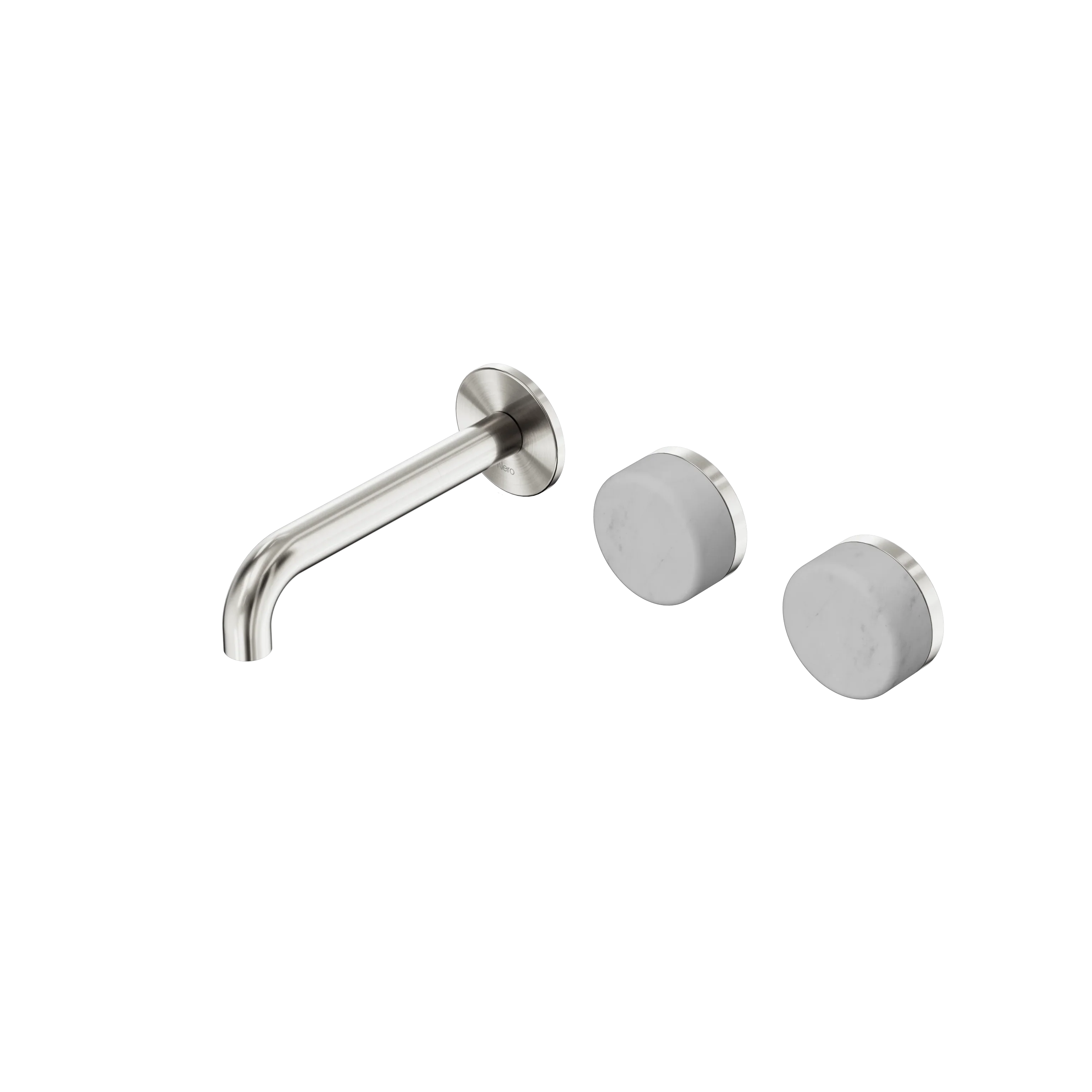 Nero Serenity Wall Basin Set 160mm Offset Spout With Carrara Handle