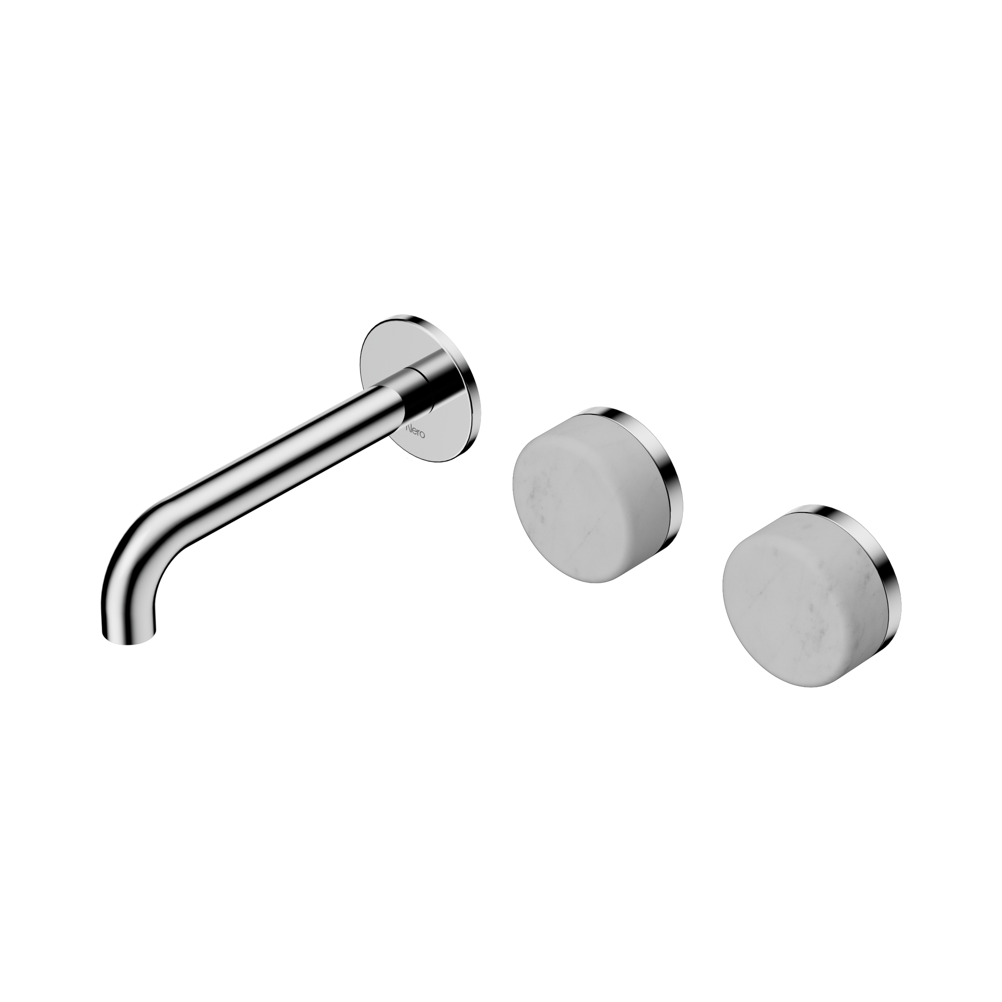 Nero Serenity Wall Basin Set 160mm Offset Spout With Carrara Handle, Chrome