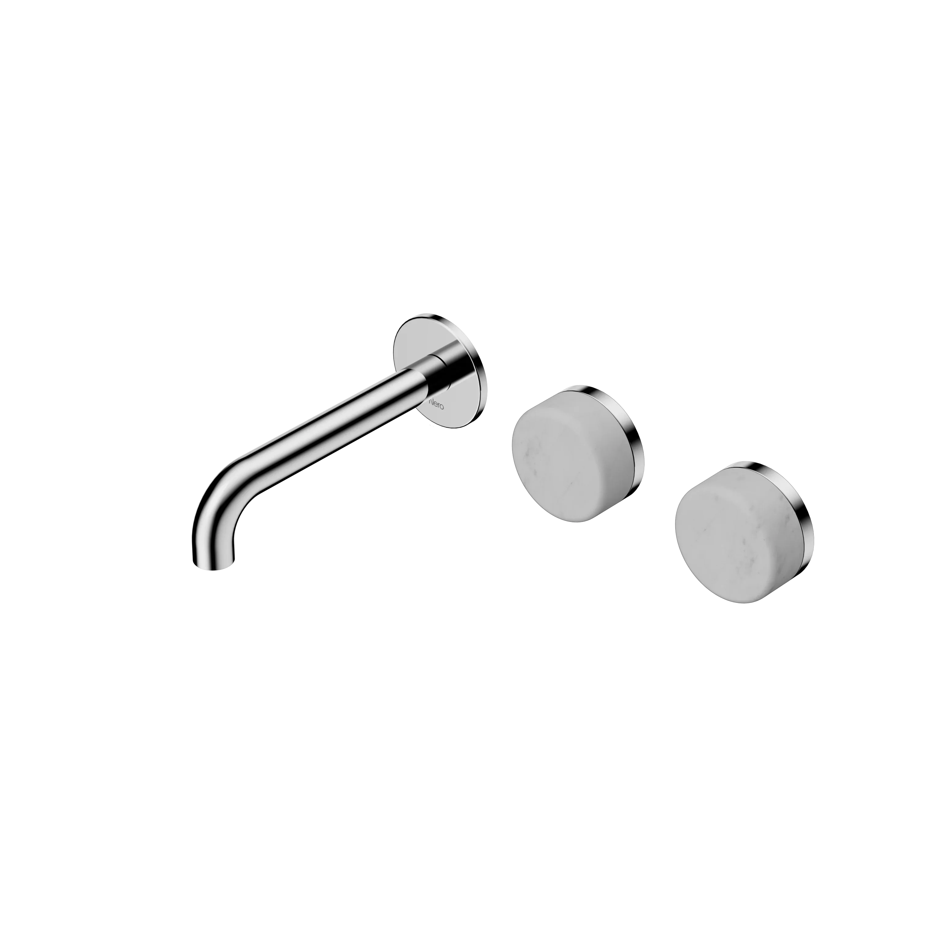 Nero Serenity Wall Basin Set 160mm Offset Spout With Carrara Handle