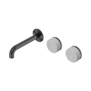 Nero Serenity Wall Basin Set 160mm Offset Spout With Carrara Handle, Gun Metal