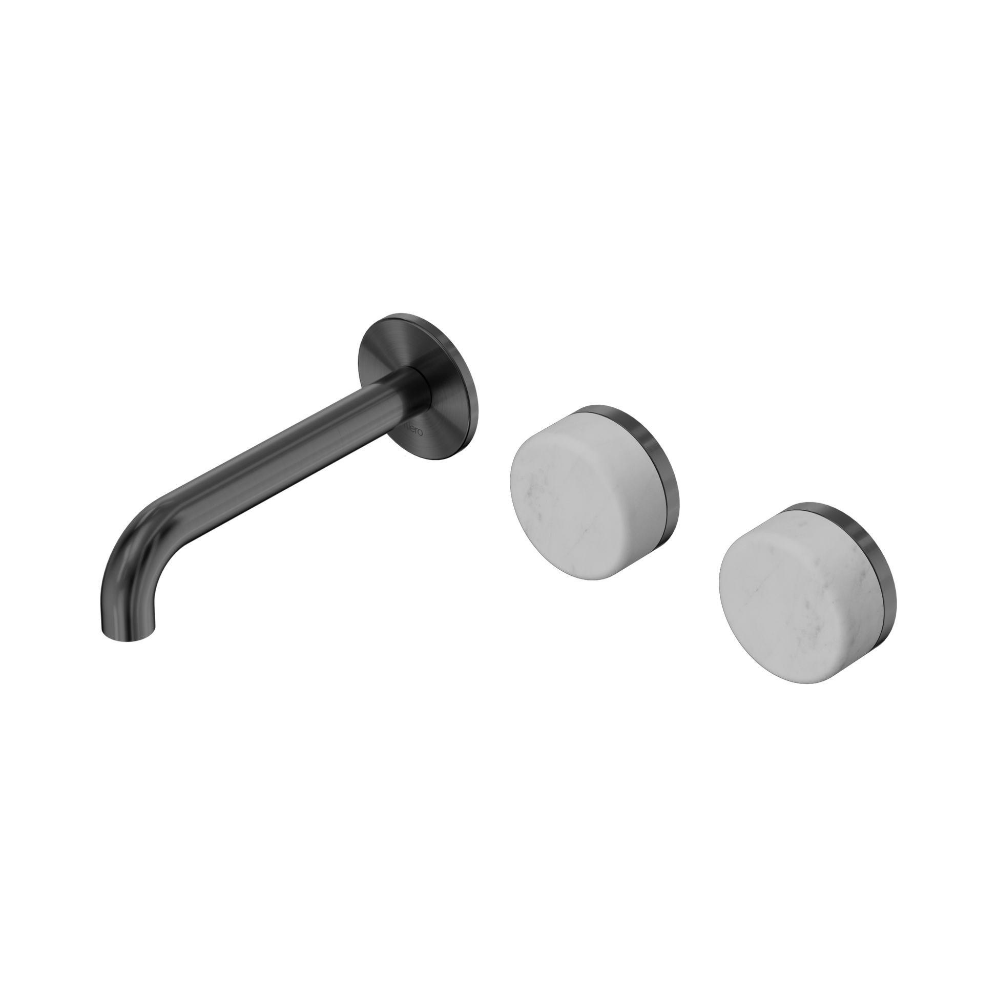 Nero Serenity Wall Basin Set 160mm Offset Spout With Carrara Handle, Gun Metal