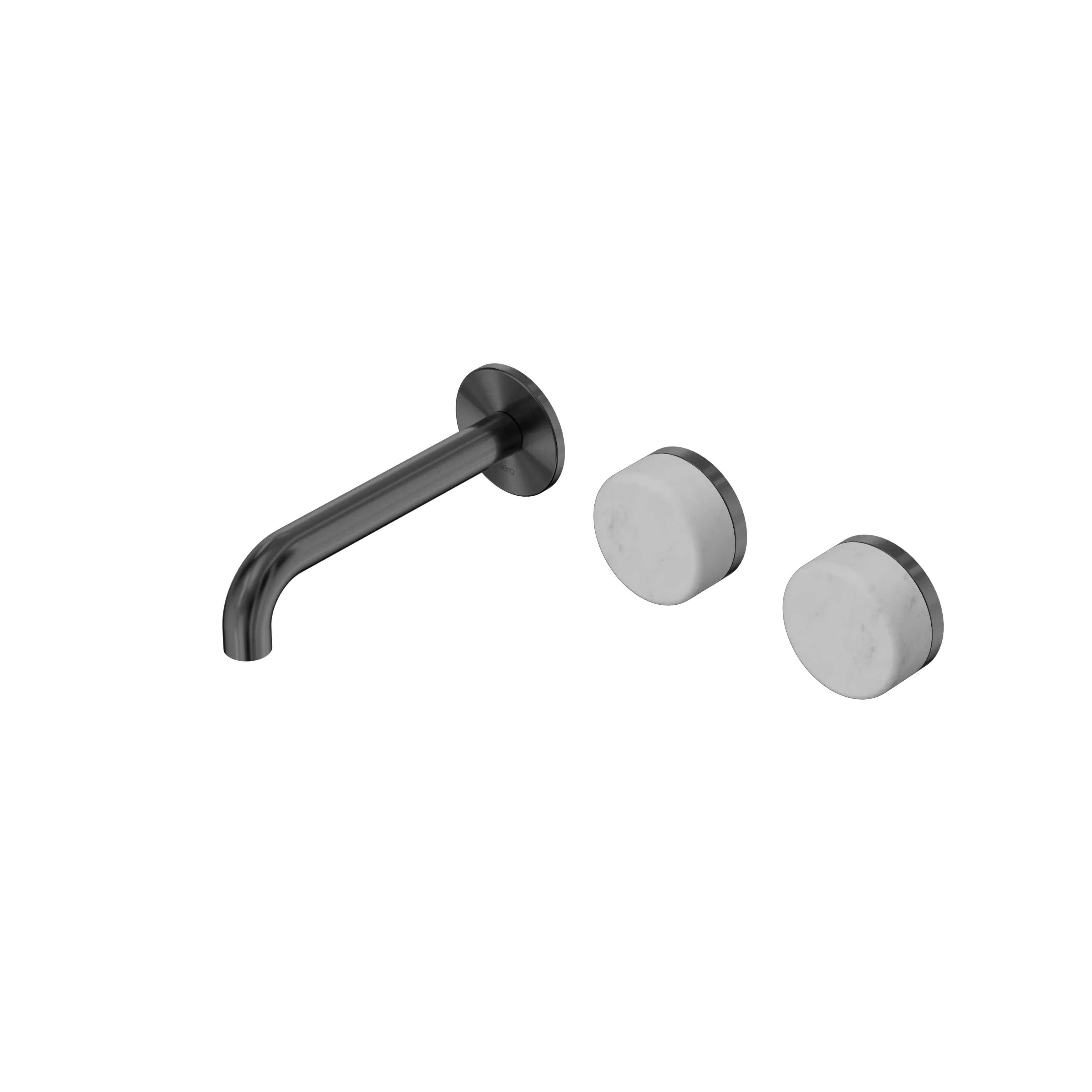 Nero Serenity Wall Basin Set 160mm Offset Spout With Carrara Handle