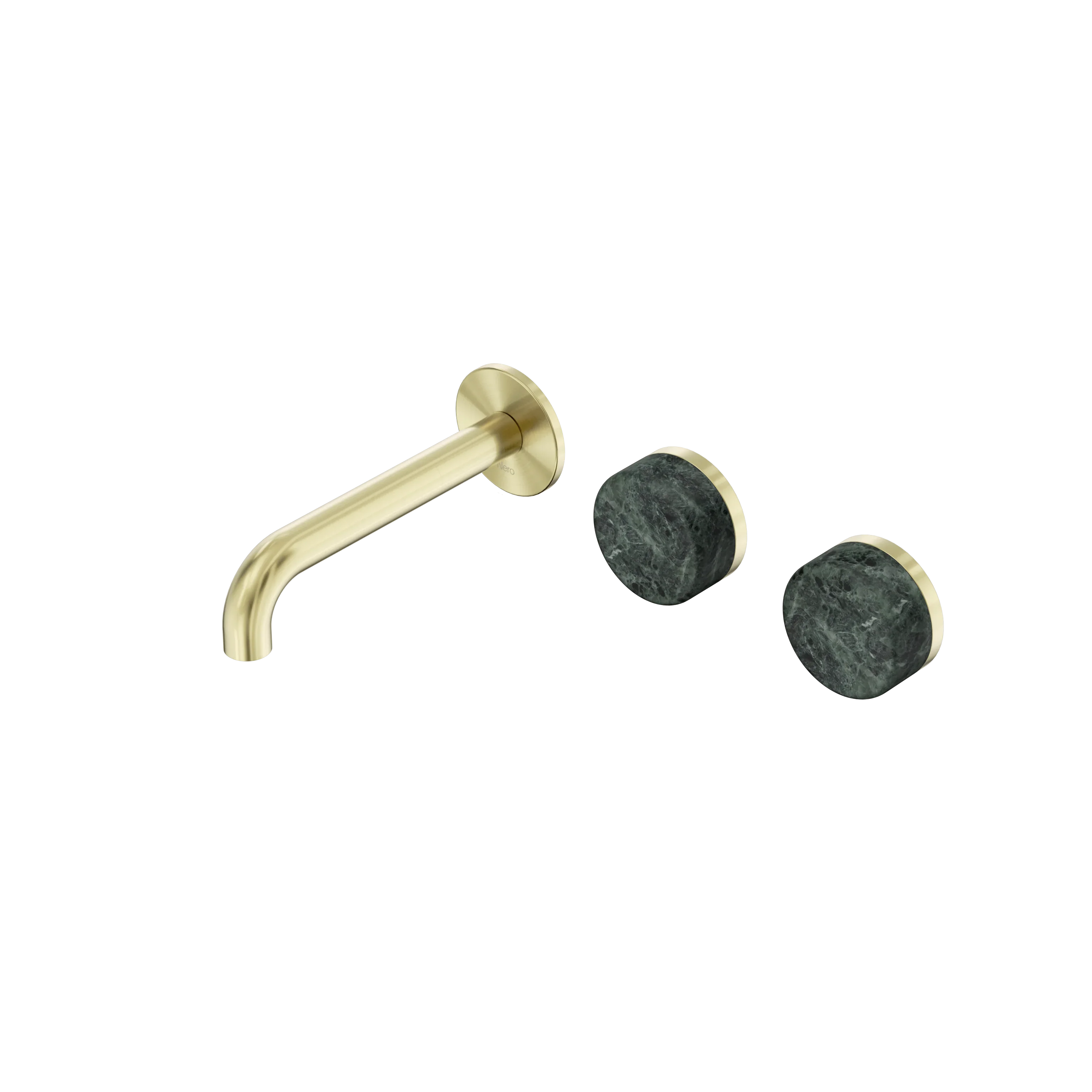 Nero Serenity Wall Basin Set 160mm Offset Spout With Verde Alpi Handle