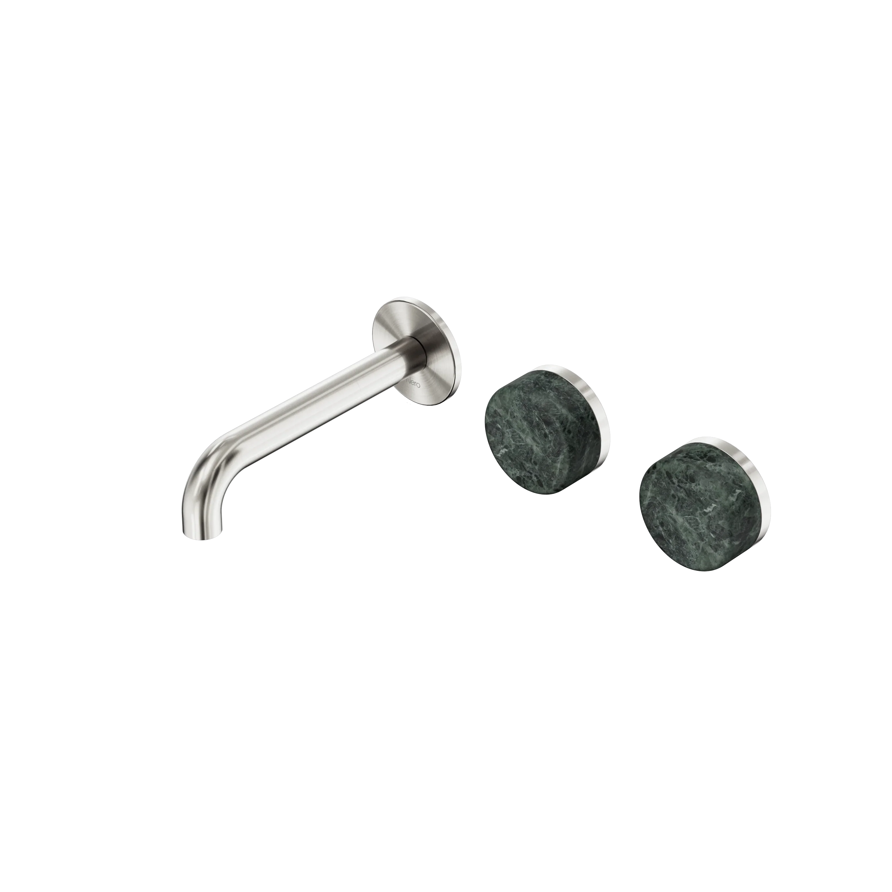 Nero Serenity Wall Basin Set 160mm Offset Spout With Verde Alpi Handle