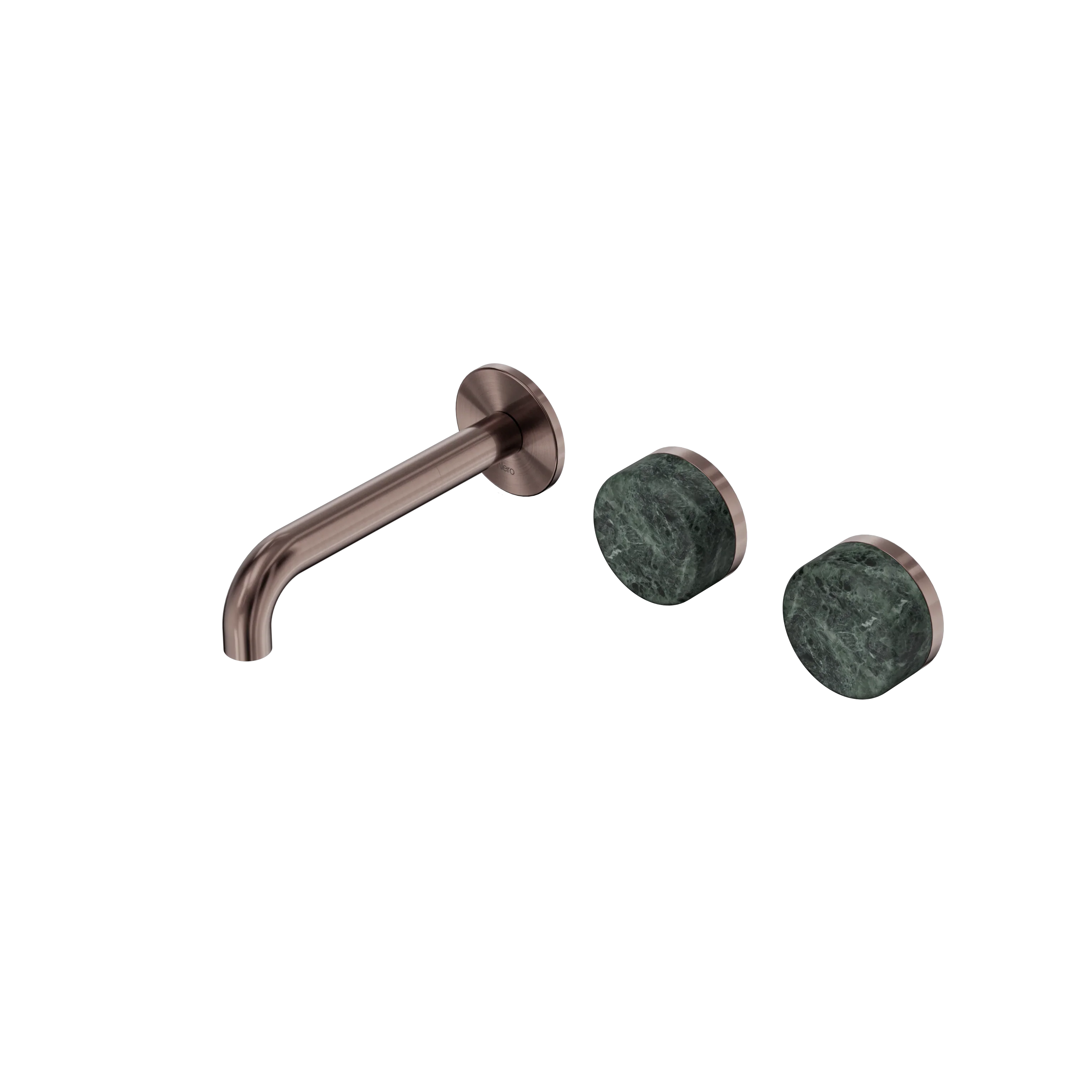 Nero Serenity Wall Basin Set 160mm Offset Spout With Verde Alpi Handle