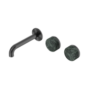 Nero Serenity Wall Basin Set 160mm Offset Spout With Verde Alpi Handle, Gun Metal