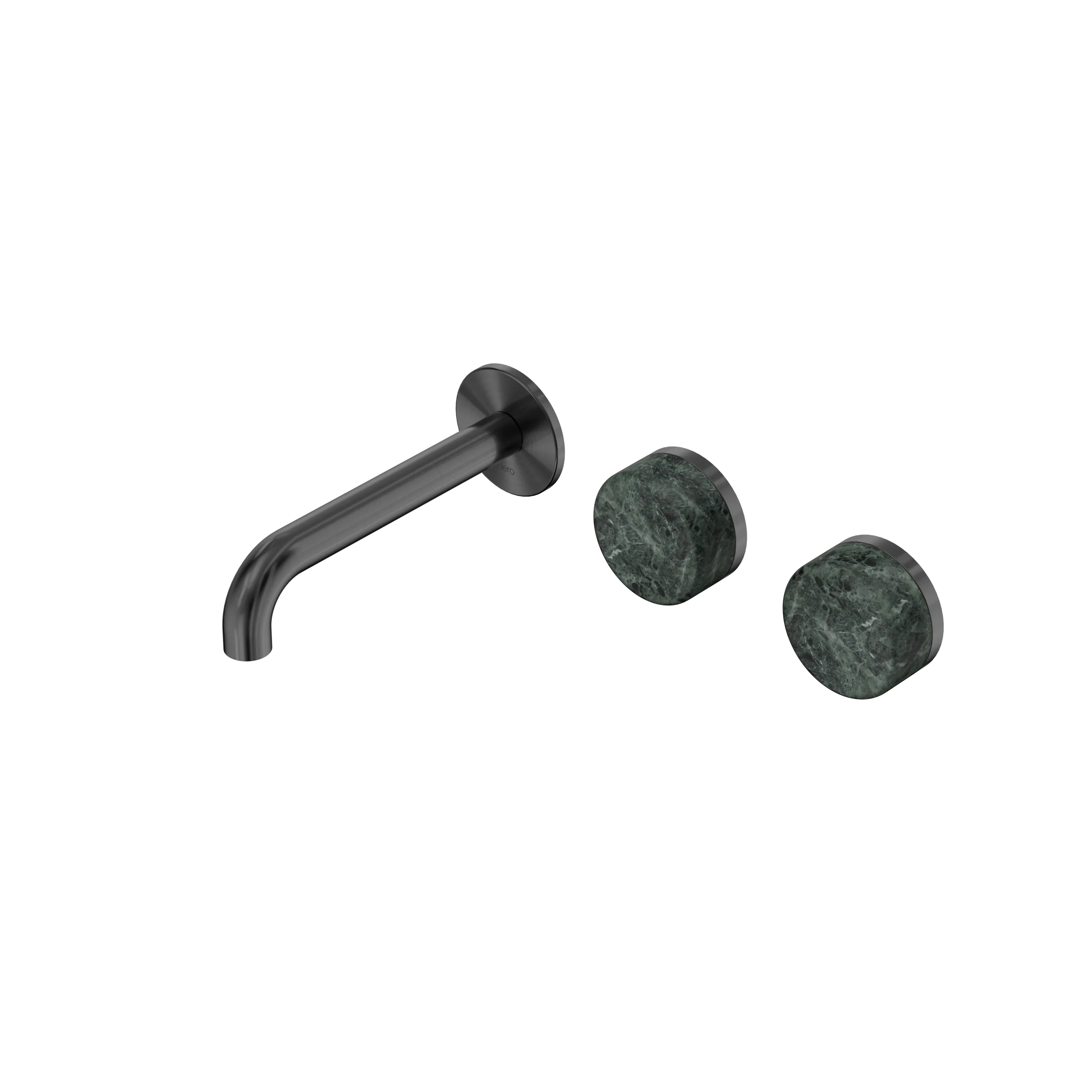 Nero Serenity Wall Basin Set 160mm Offset Spout With Verde Alpi Handle