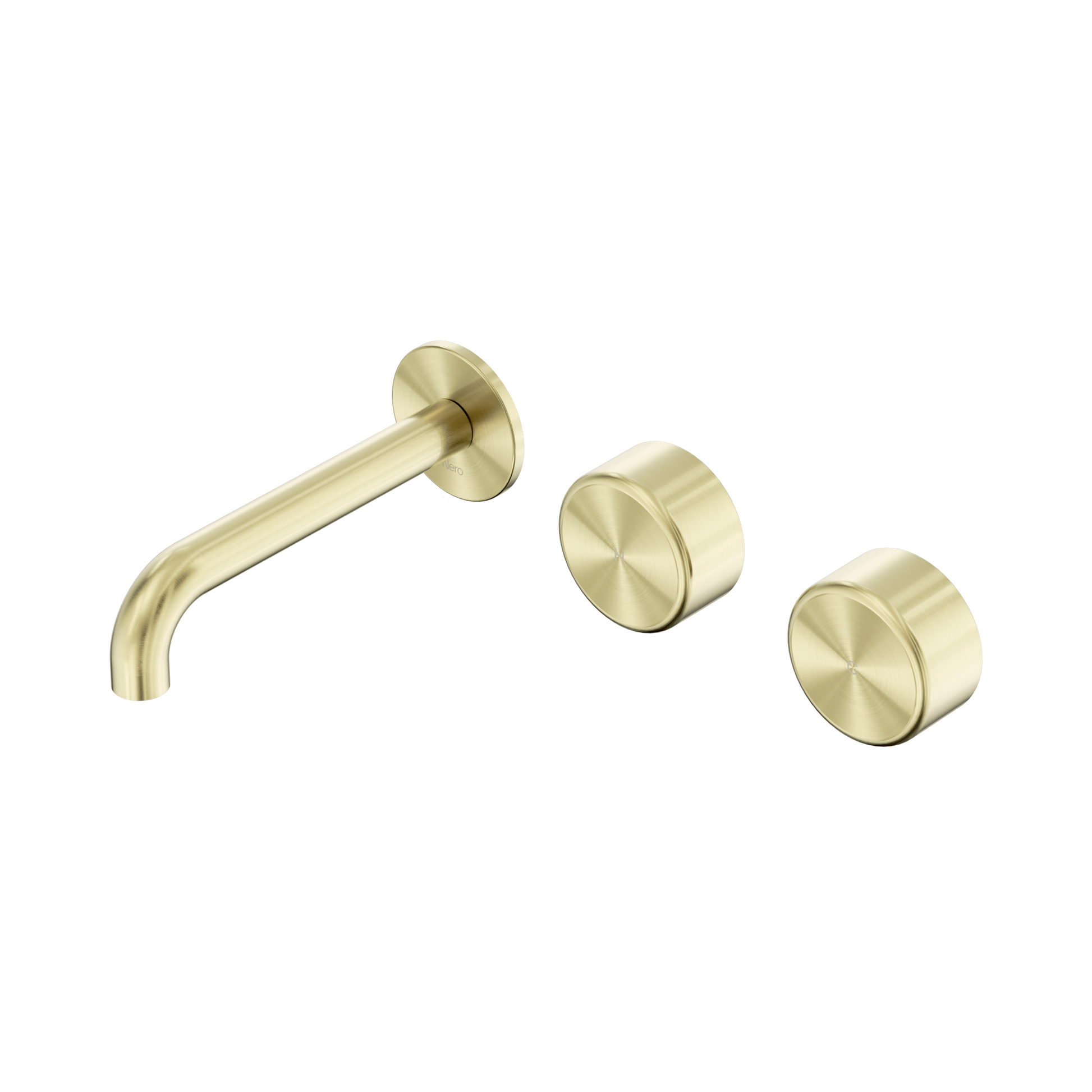 Nero Serenity Wall Basin Set 160mm Offset Spout With Metal Handle, Brushed Gold
