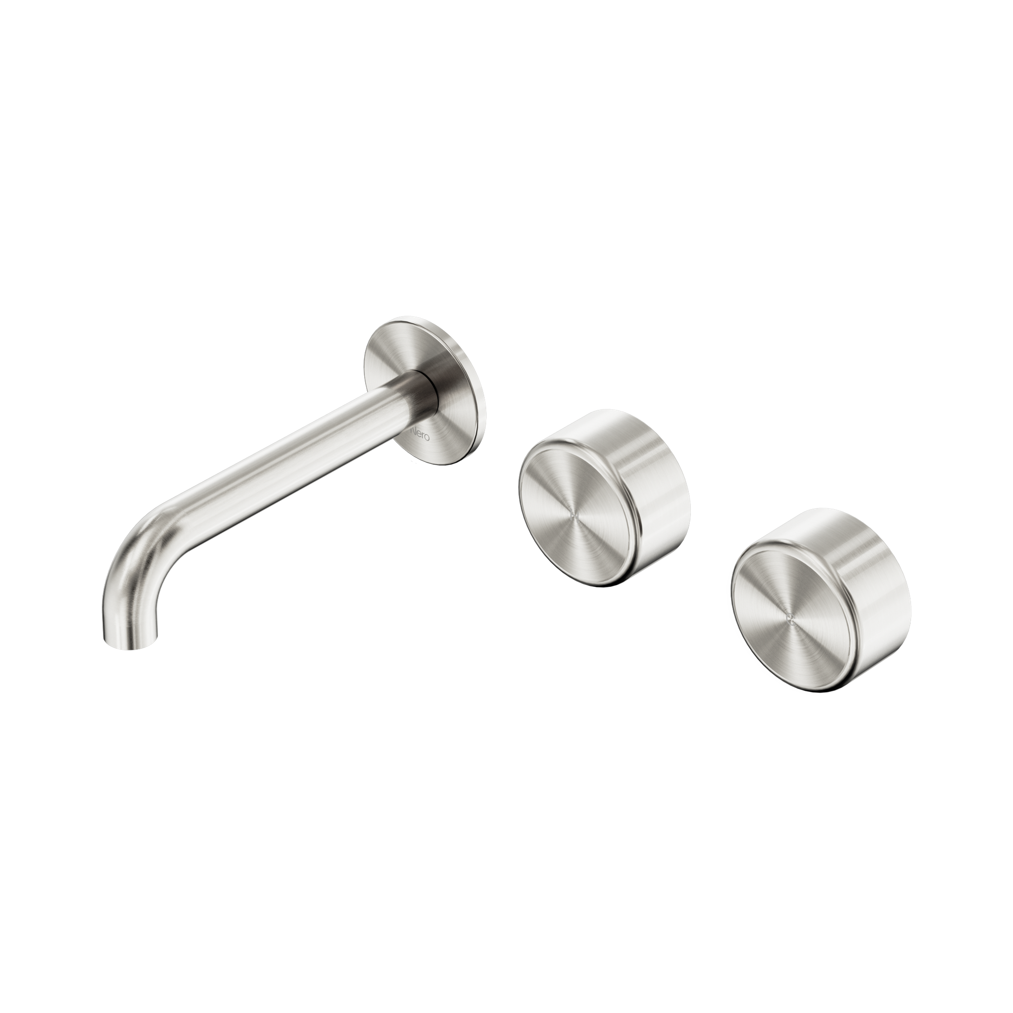 Nero Serenity Wall Basin Set 160mm Offset Spout With Metal Handle, Brushed Nickel