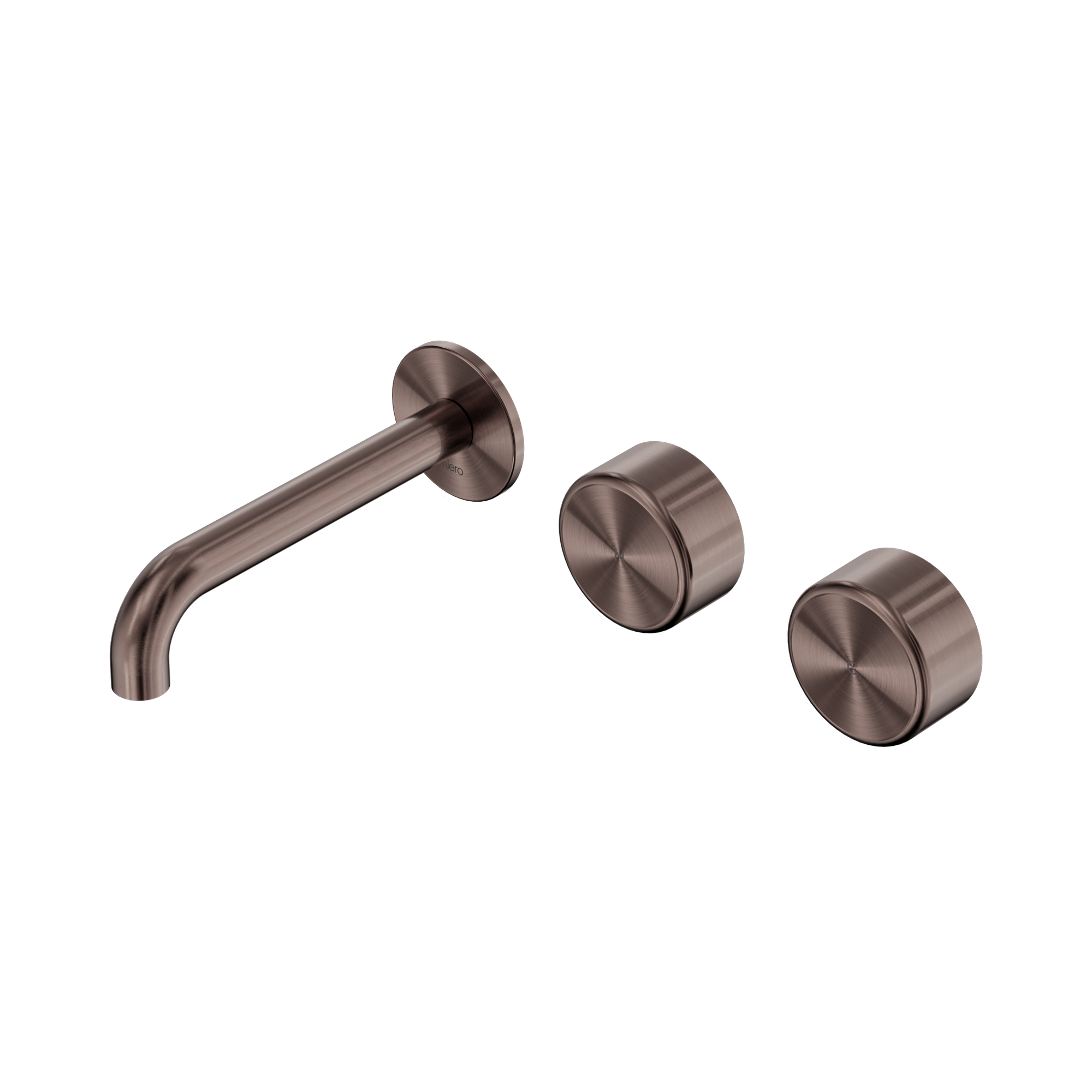 Nero Serenity Wall Basin Set 160mm Offset Spout With Metal Handle, Brushed Bronze