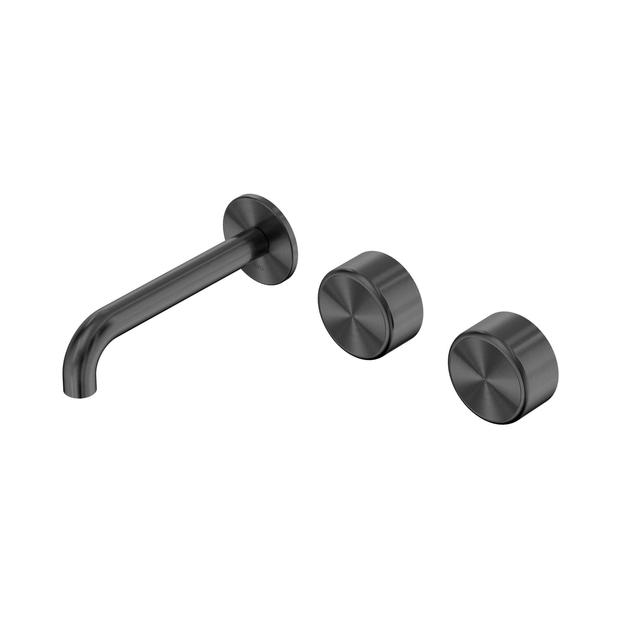 Nero Serenity Wall Basin Set 160mm Offset Spout With Metal Handle, Gun Metal