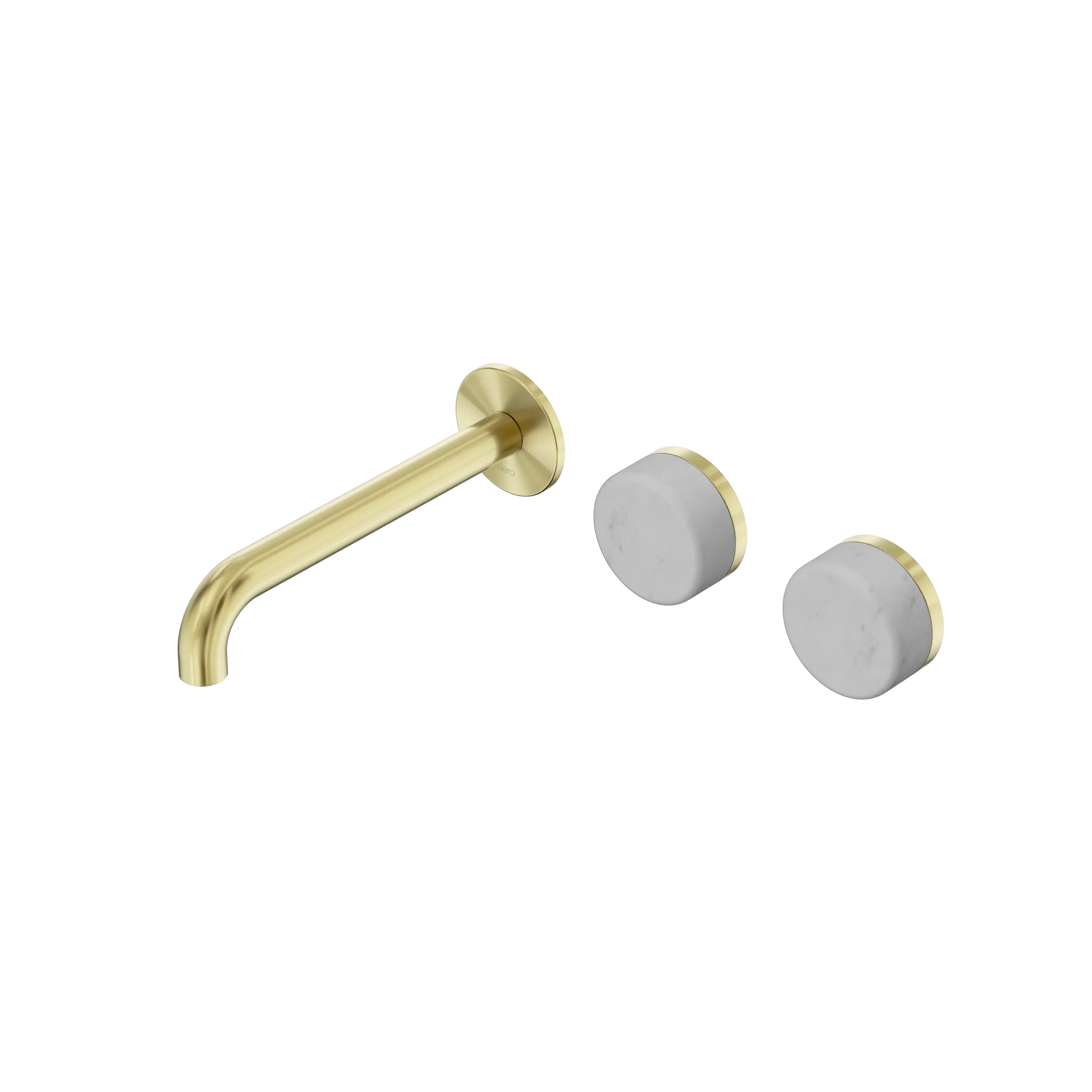 Nero Serenity Wall Basin Set 160mm Offset Spout With Carrara Handle