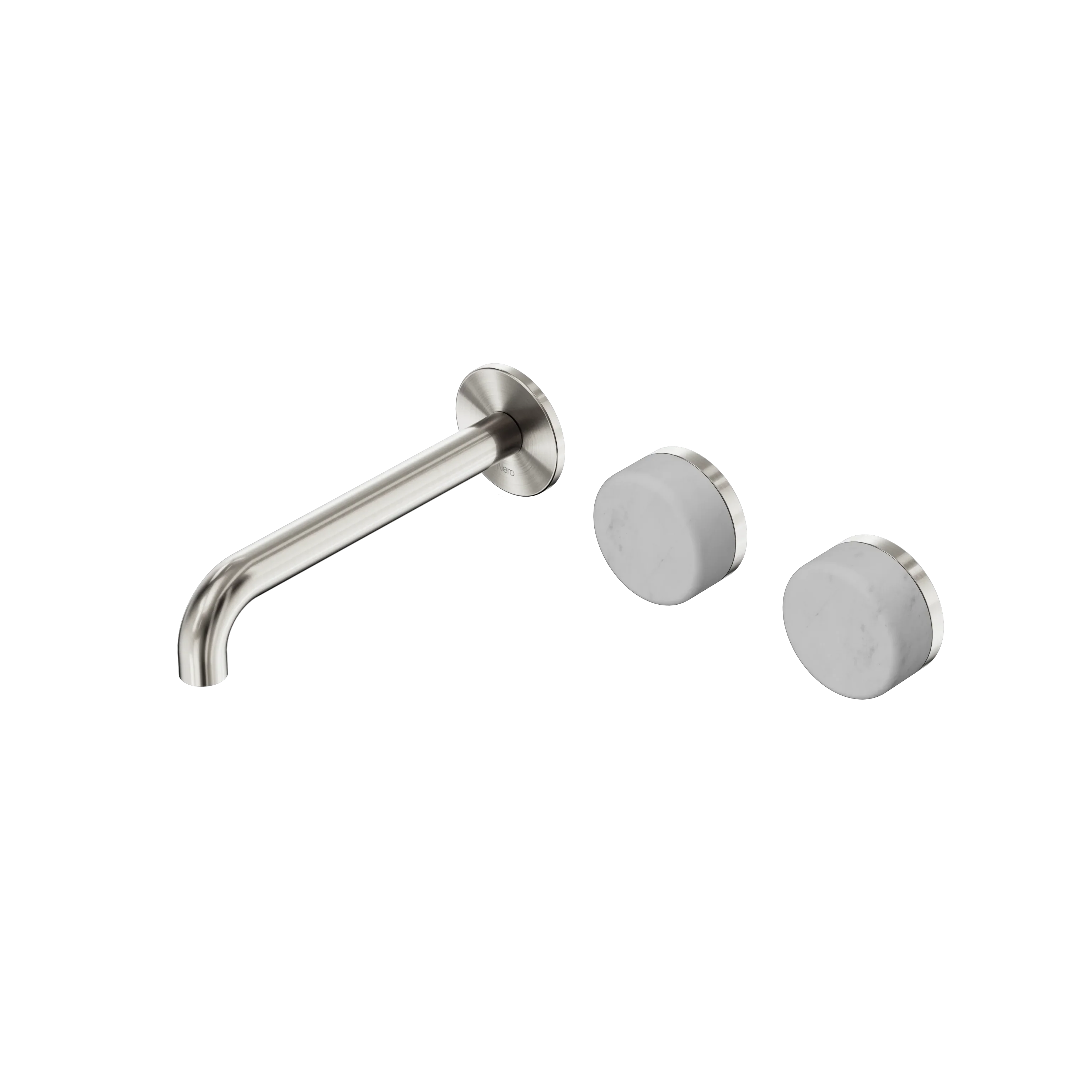 Nero Serenity Wall Basin Set 160mm Offset Spout With Carrara Handle