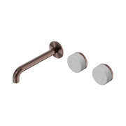 Nero Serenity Wall Basin Set 185mm Offset Spout With Carrara Handle, Brushed Bronze