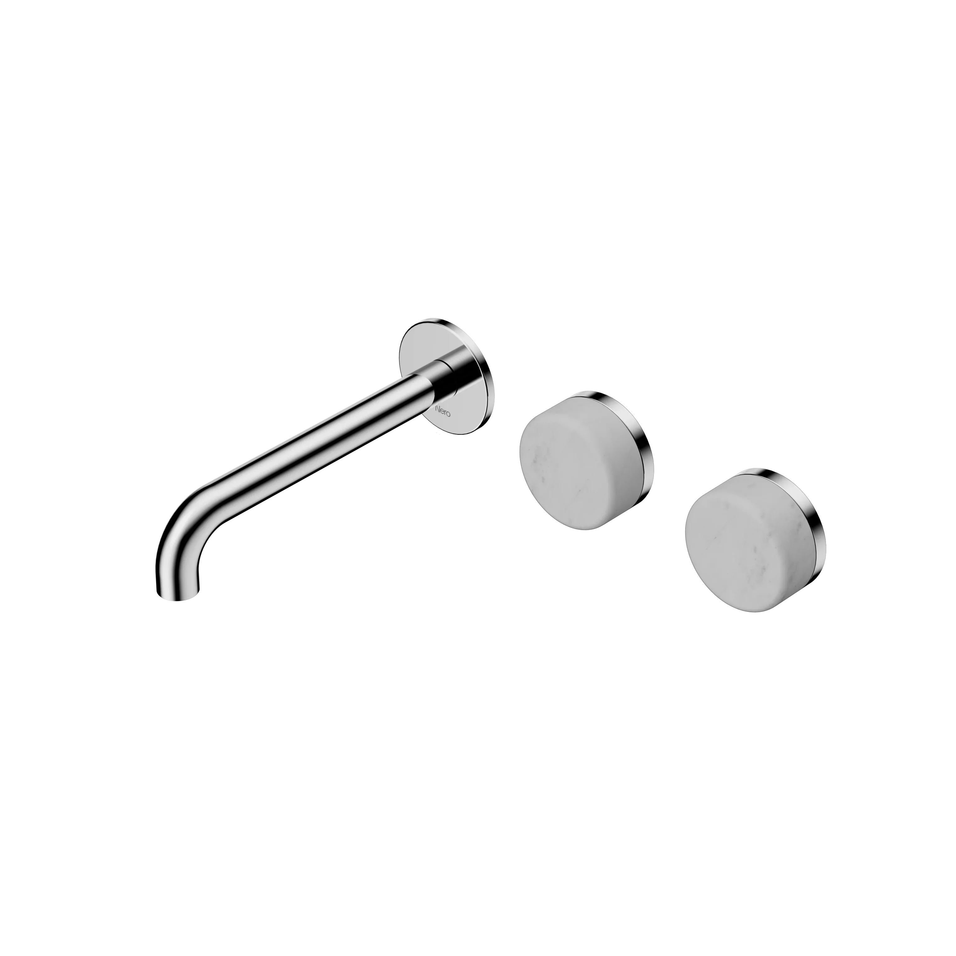 Nero Serenity Wall Basin Set 160mm Offset Spout With Carrara Handle