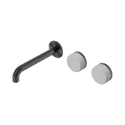 Nero Serenity Wall Basin Set 185mm Offset Spout With Carrara Handle, Gun Metal