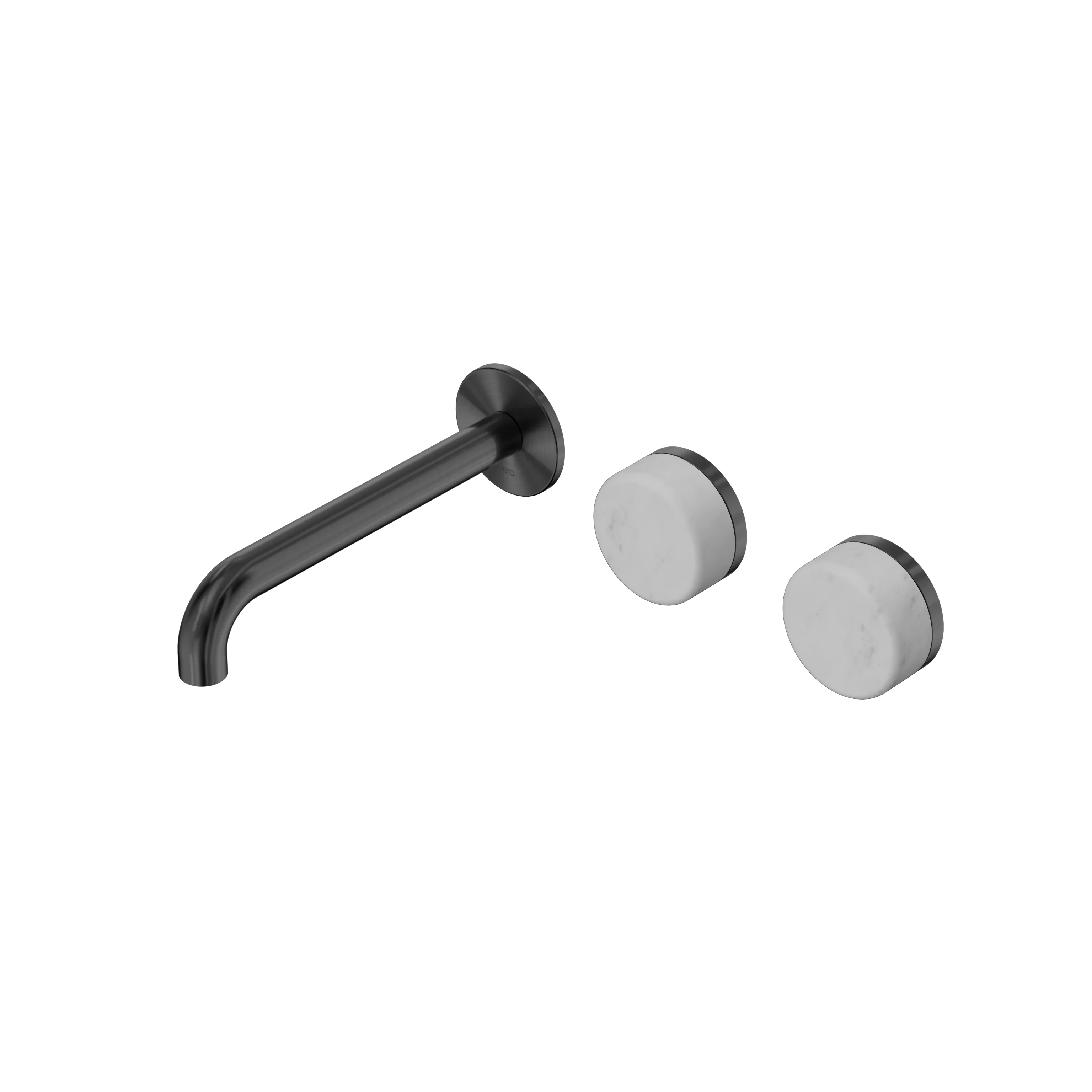 Nero Serenity Wall Basin Set 160mm Offset Spout With Carrara Handle