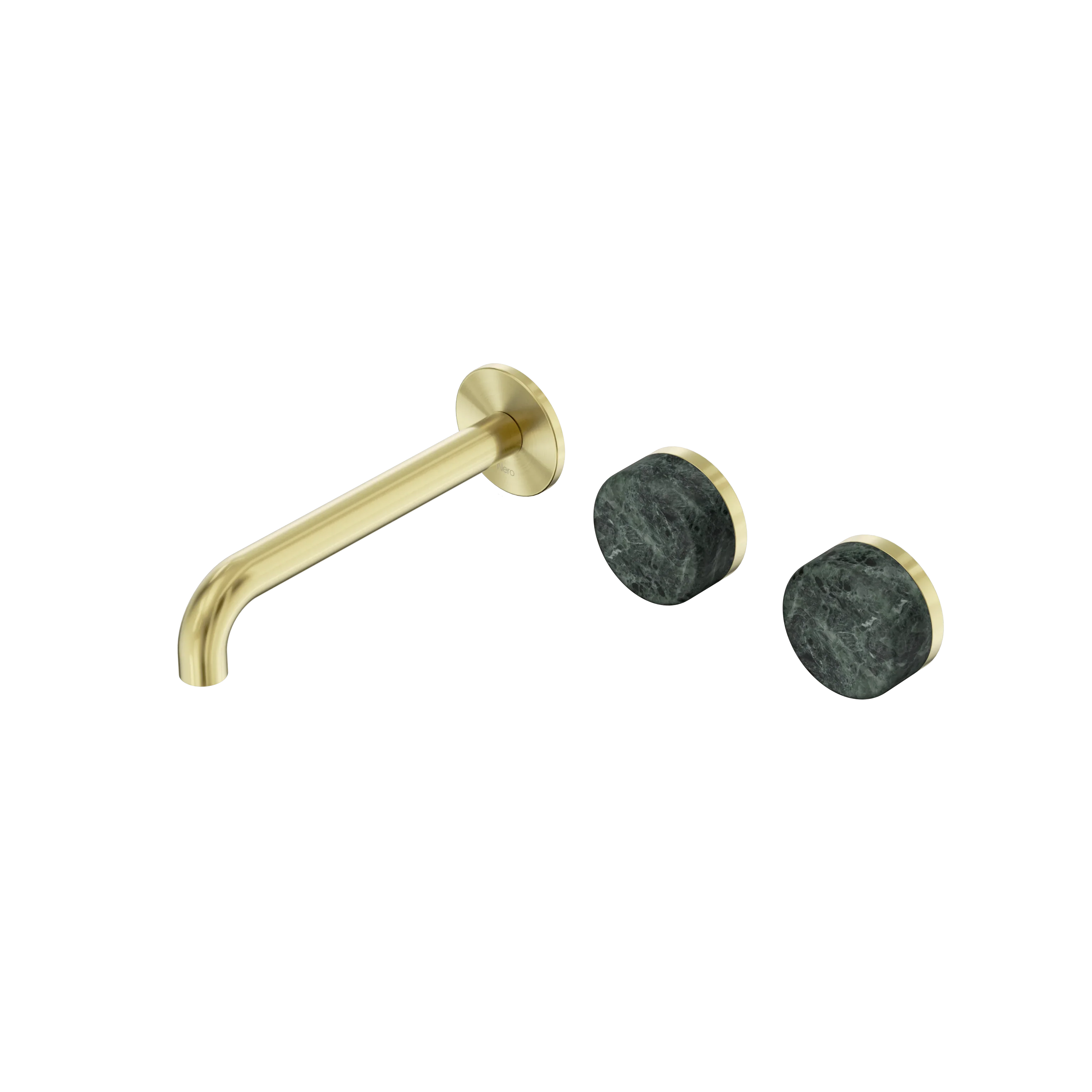 Nero Serenity Wall Basin Set 160mm Offset Spout With Verde Alpi Handle