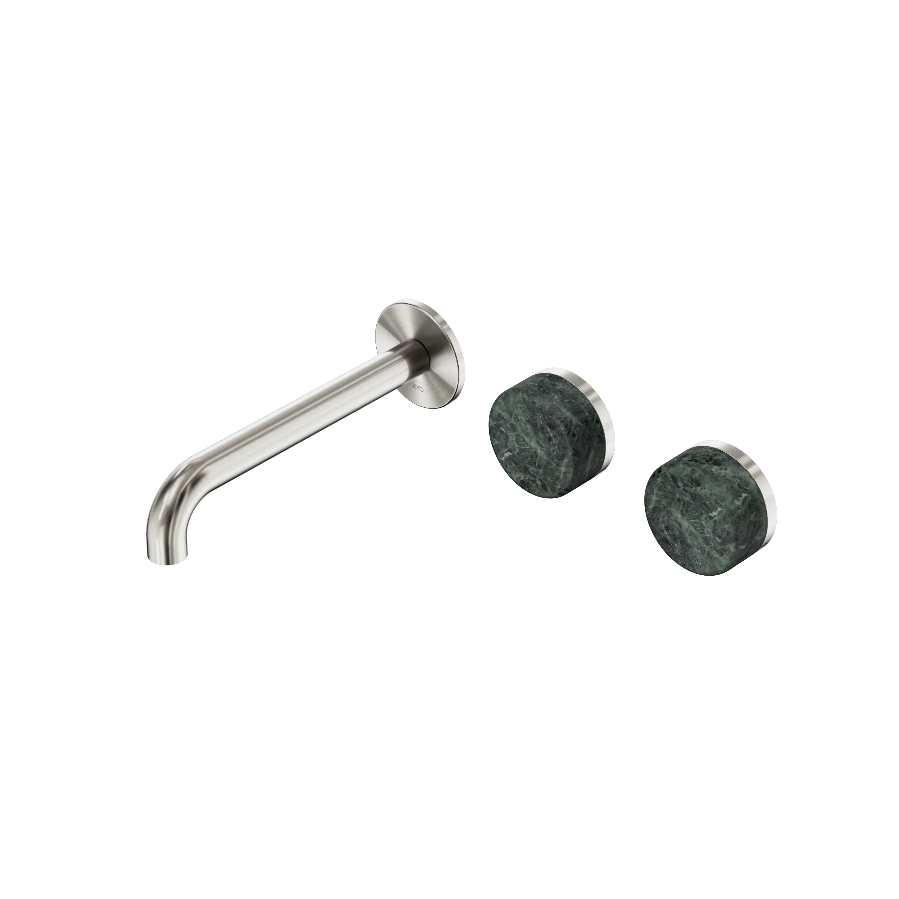 Nero Serenity Wall Basin Set 160mm Offset Spout With Verde Alpi Handle