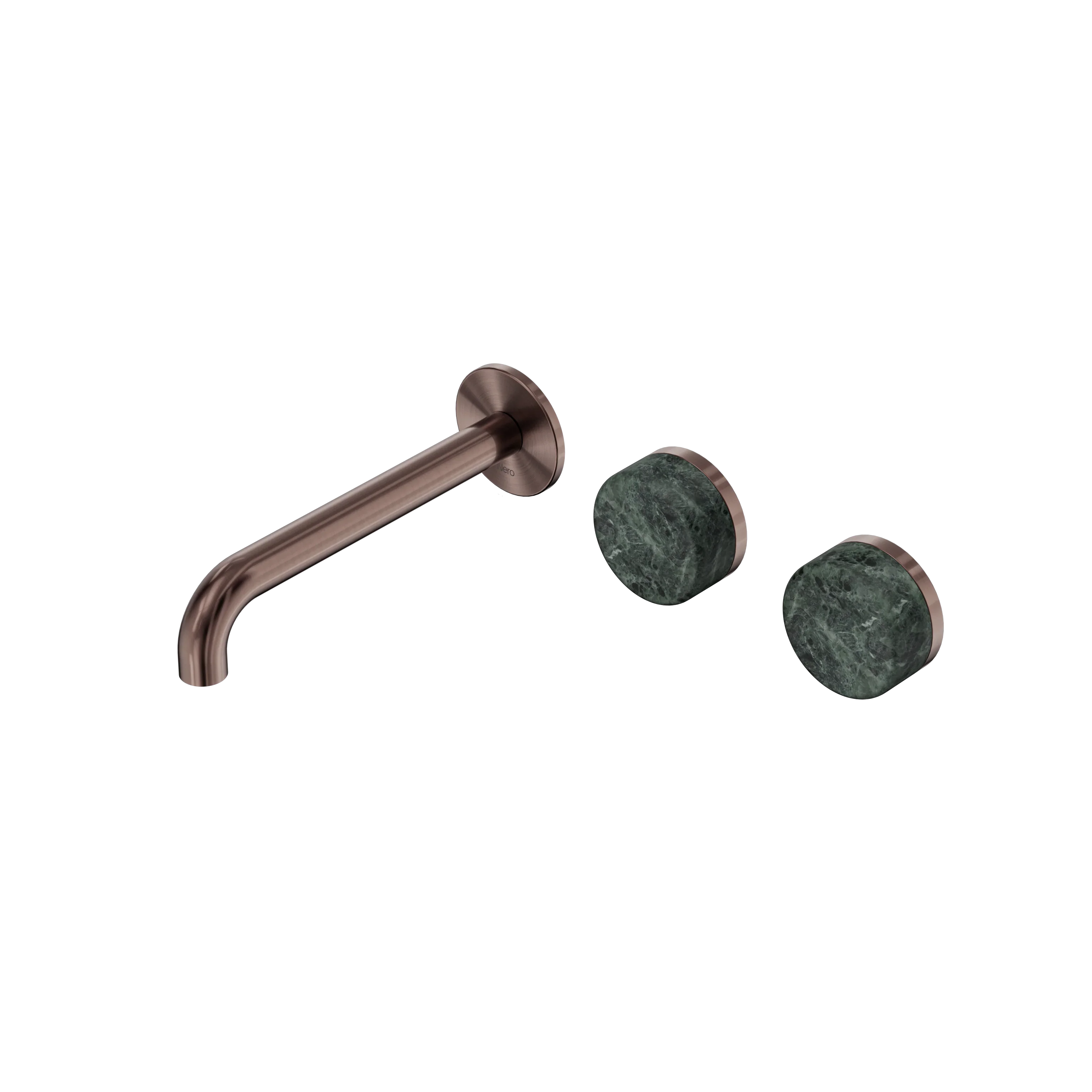 Nero Serenity Wall Basin Set 160mm Offset Spout With Verde Alpi Handle