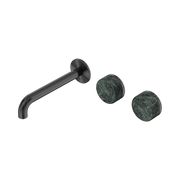 Nero Serenity Wall Basin Set 185mm Offset Spout With Verde Alpi Handle, Gun Metal