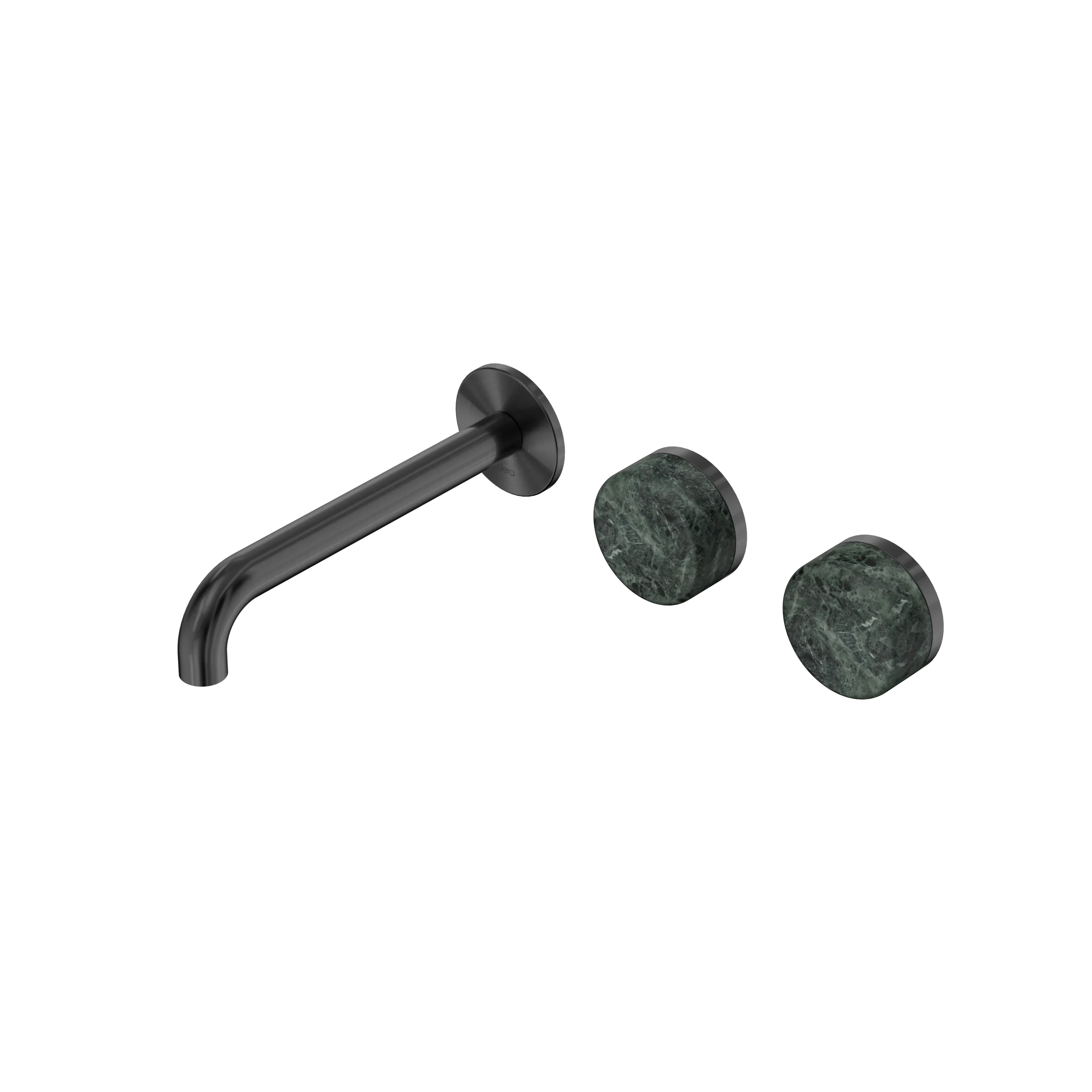 Nero Serenity Wall Basin Set 160mm Offset Spout With Verde Alpi Handle