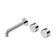 Nero Serenity Wall Basin Set 185mm Offset Spout With Metal Handle, Chrome
