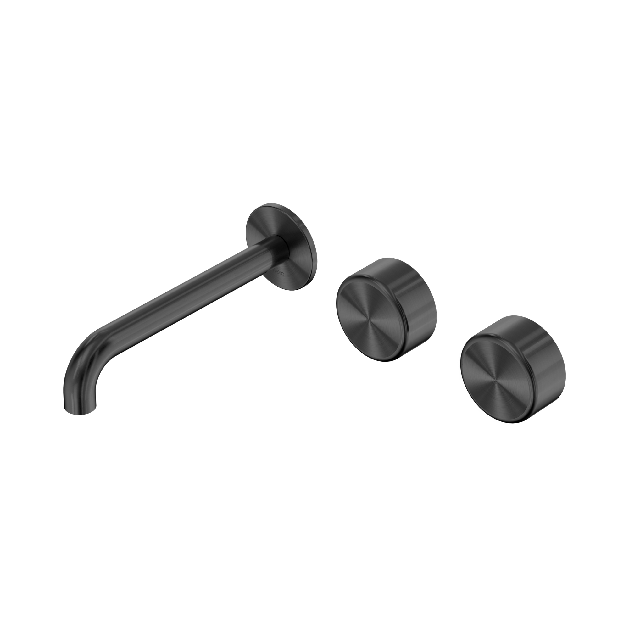 Nero Serenity Wall Basin Set 185mm Offset Spout With Metal Handle, Gun Metal